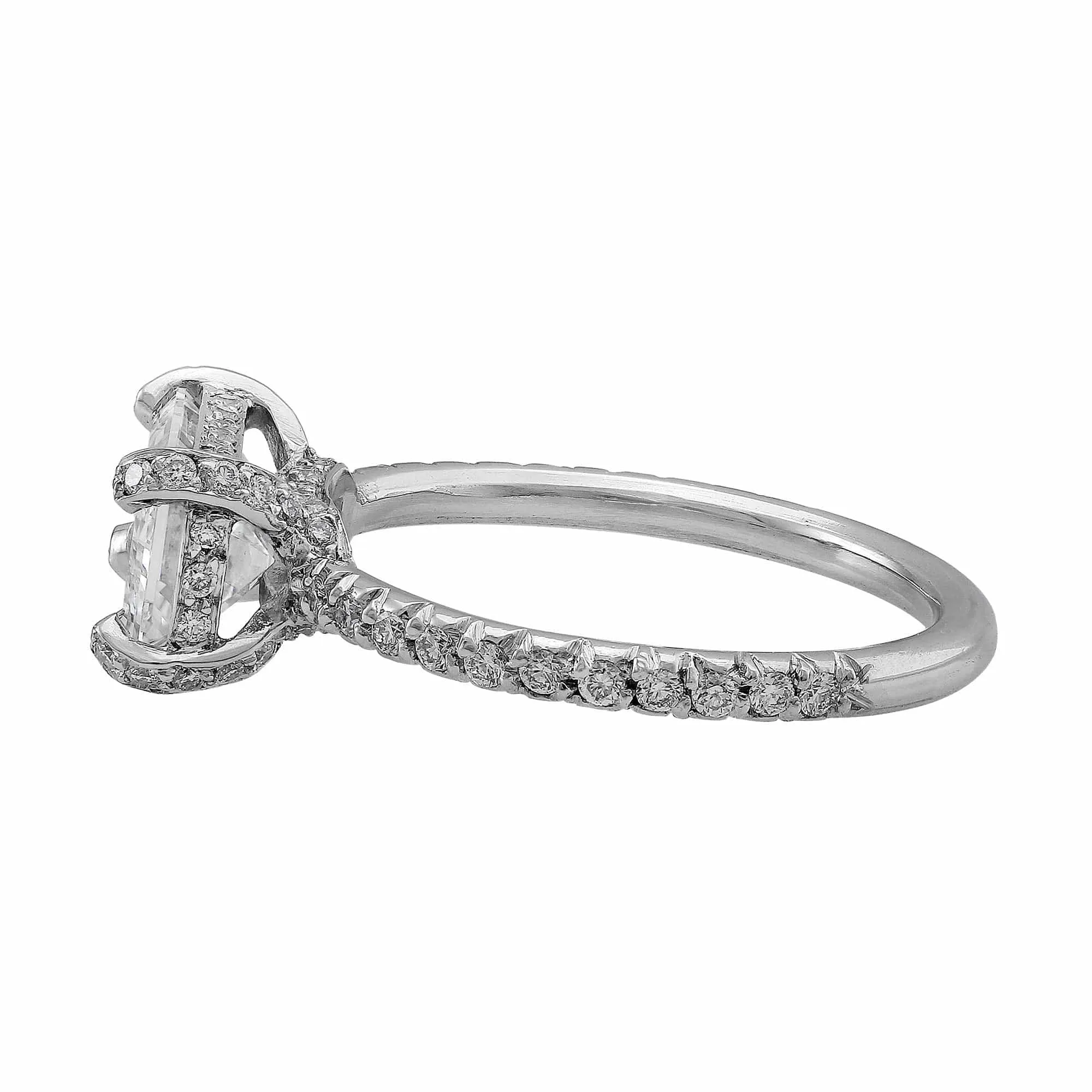 Riviera Platinum 2.01ct Emerald Cut Diamond Ring