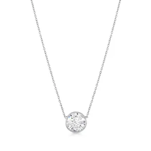Rivière Platinum 1.50ct Diamond Solitaire Necklace, GIA Certified F Color