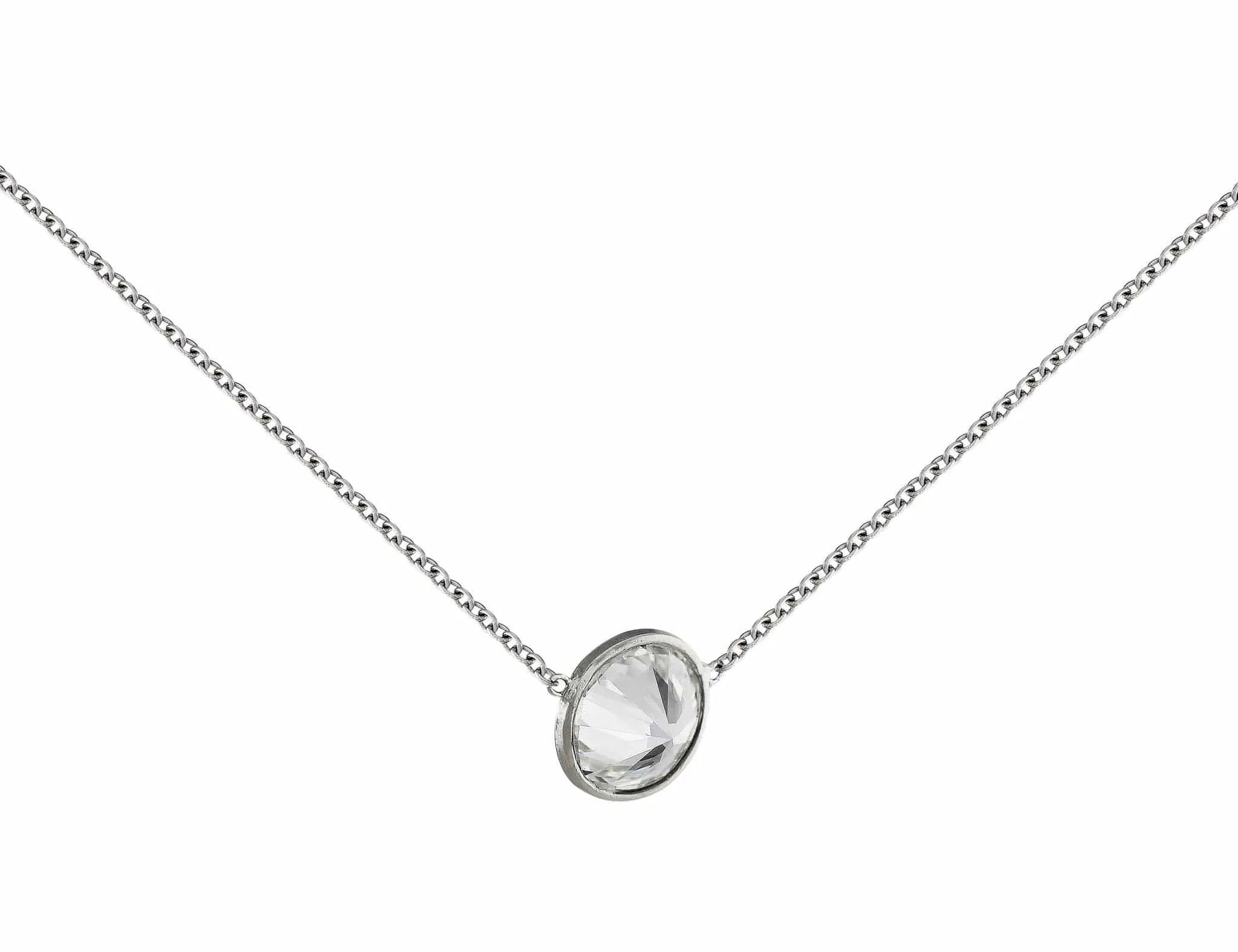 Rivière Platinum 1.50ct Diamond Solitaire Necklace, GIA Certified F Color