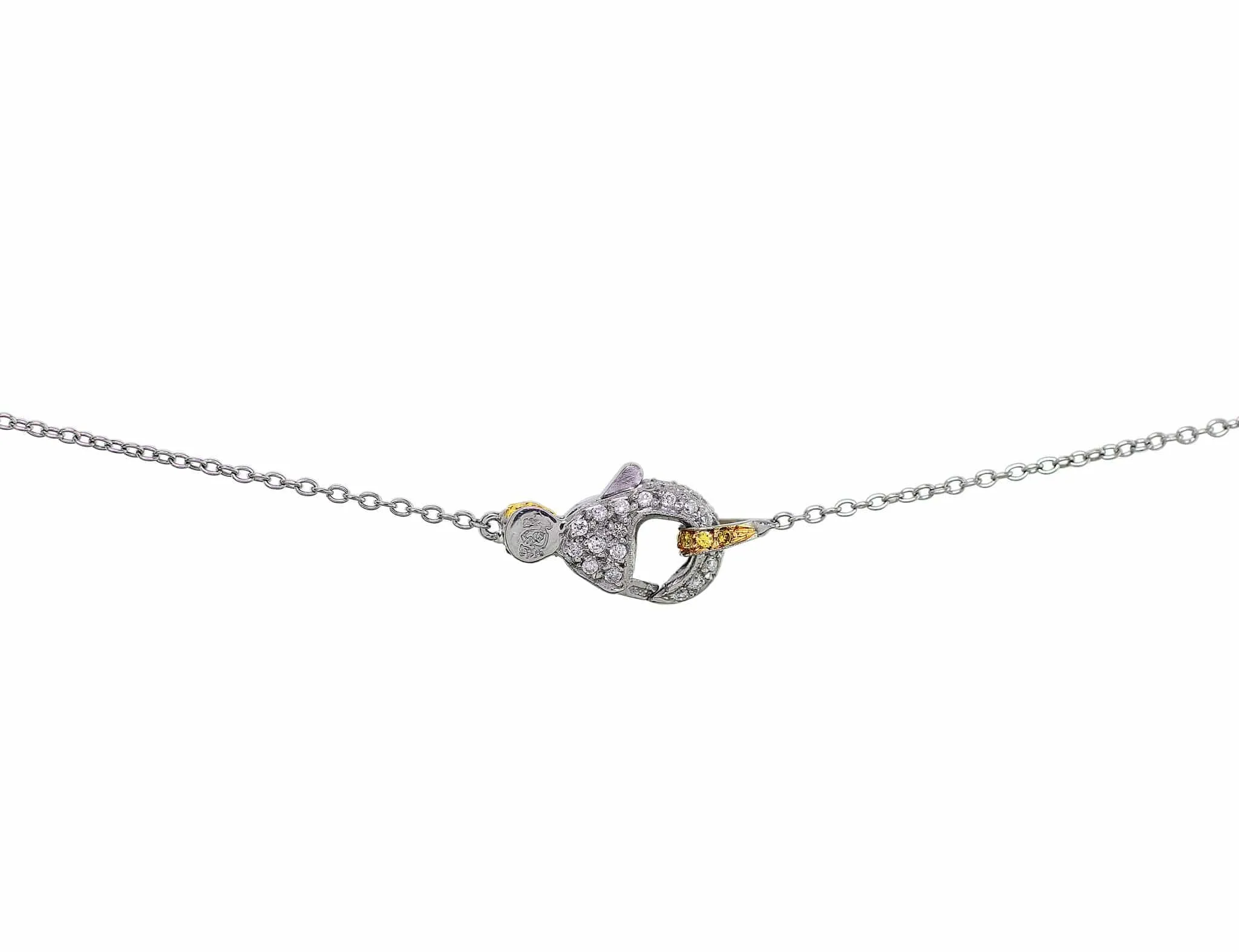 Rivière Platinum 18k Yellow Gold 20ct Fancy Light Yellow Diamond Heart Necklace