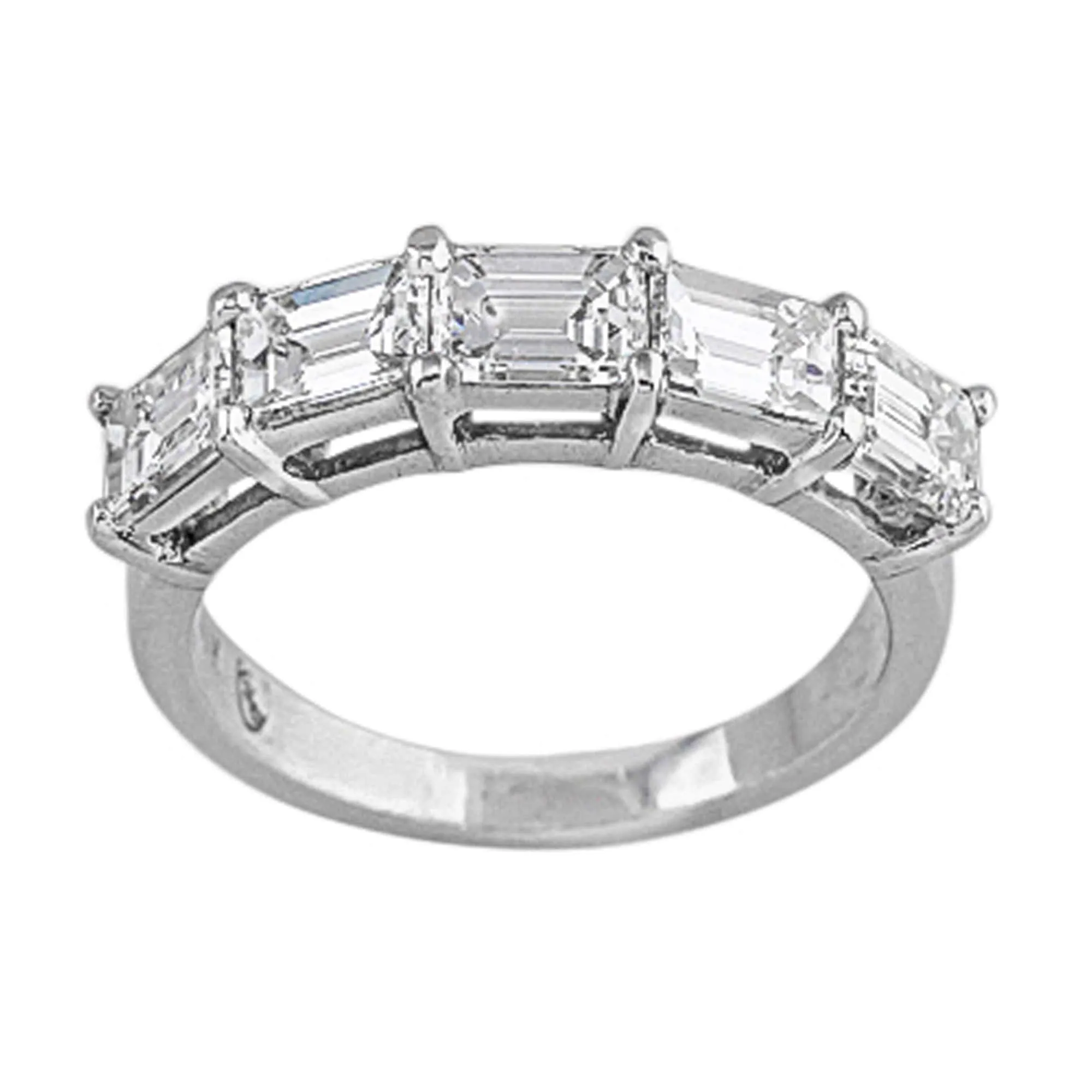 Rivière Platinum 2.53ctw Emerald-Cut Diamond Band