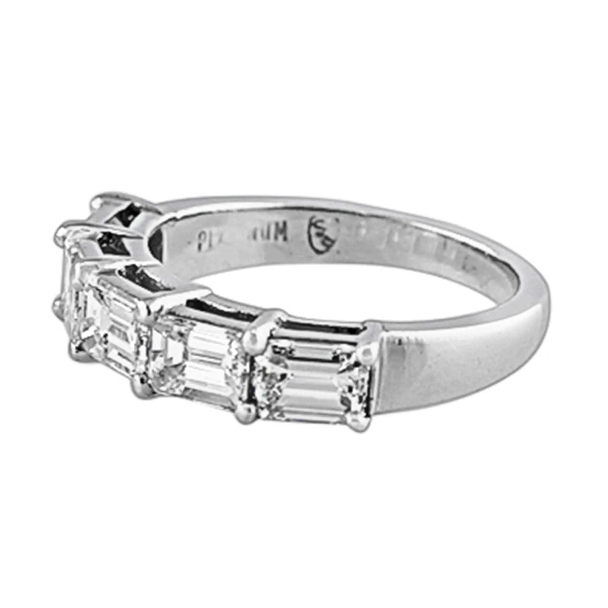 Rivière Platinum 2.53ctw Emerald-Cut Diamond Band