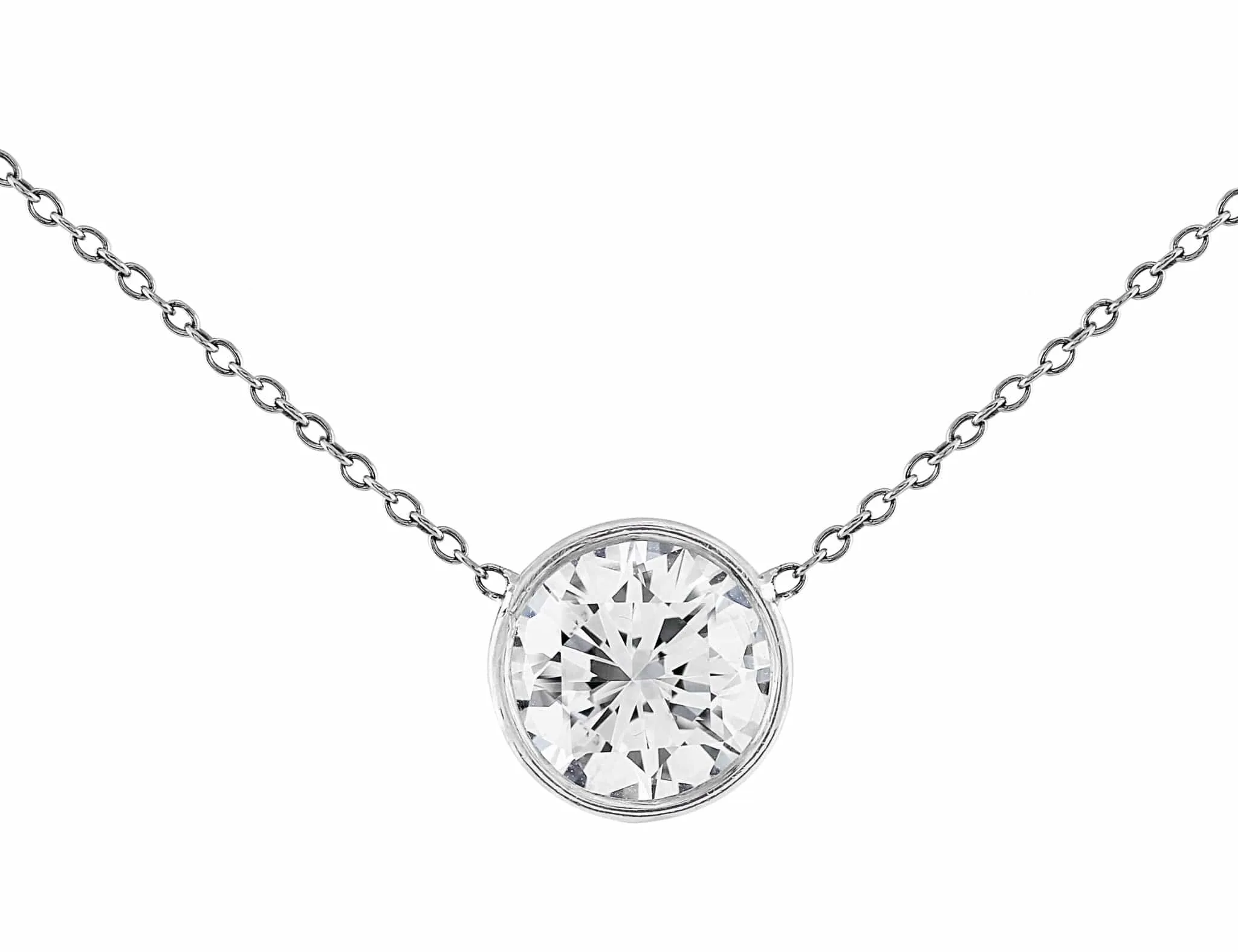 Rivière Platinum 2ct Diamond Solitaire Necklace