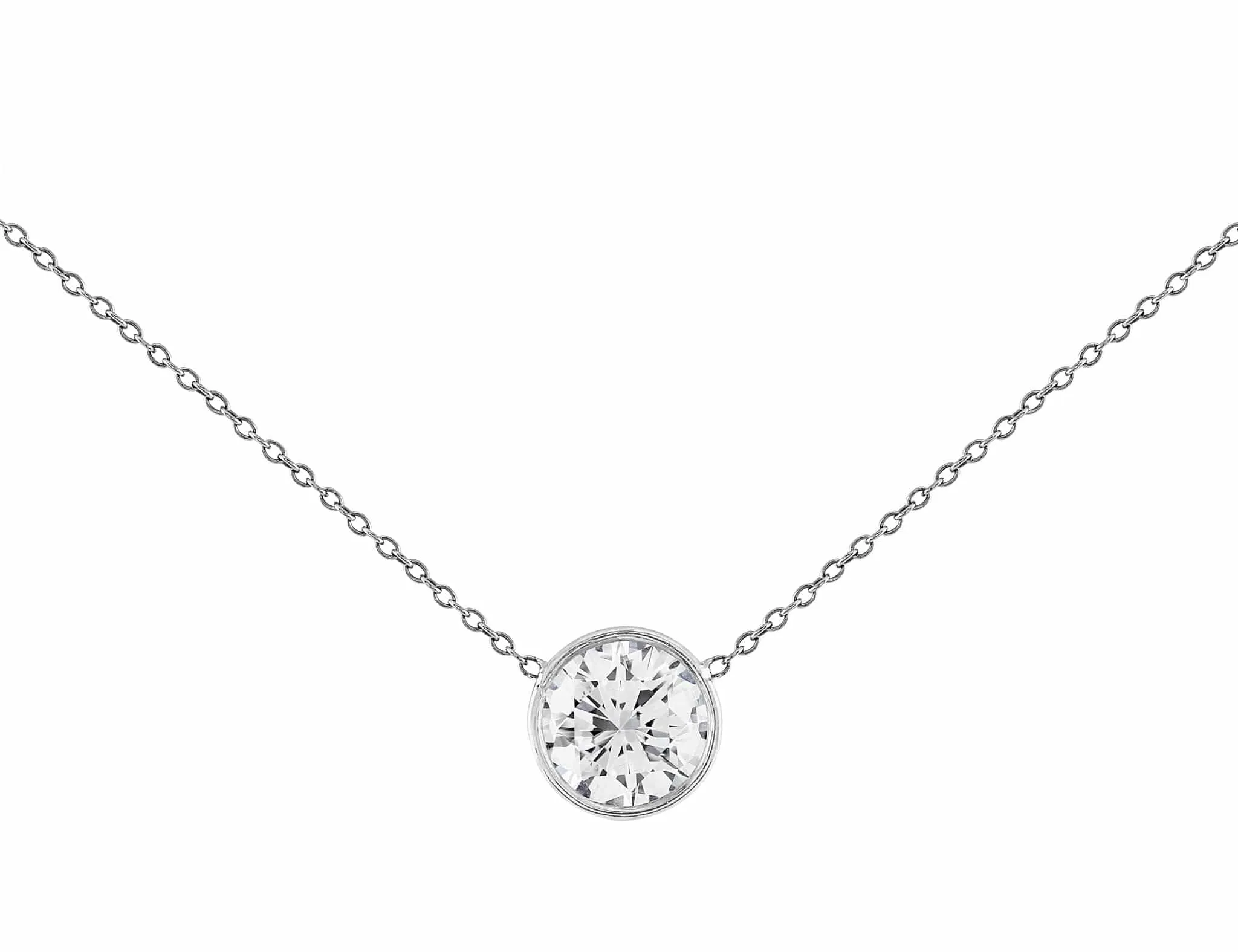 Rivière Platinum 2ct Diamond Solitaire Necklace