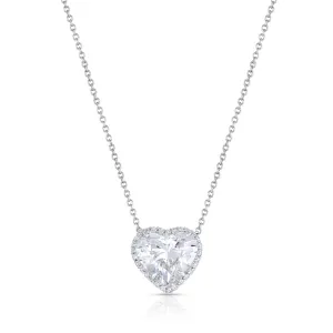 Rivière Platinum 4.03ct Heart-Shaped Diamond Halo Necklace, GIA Certified
