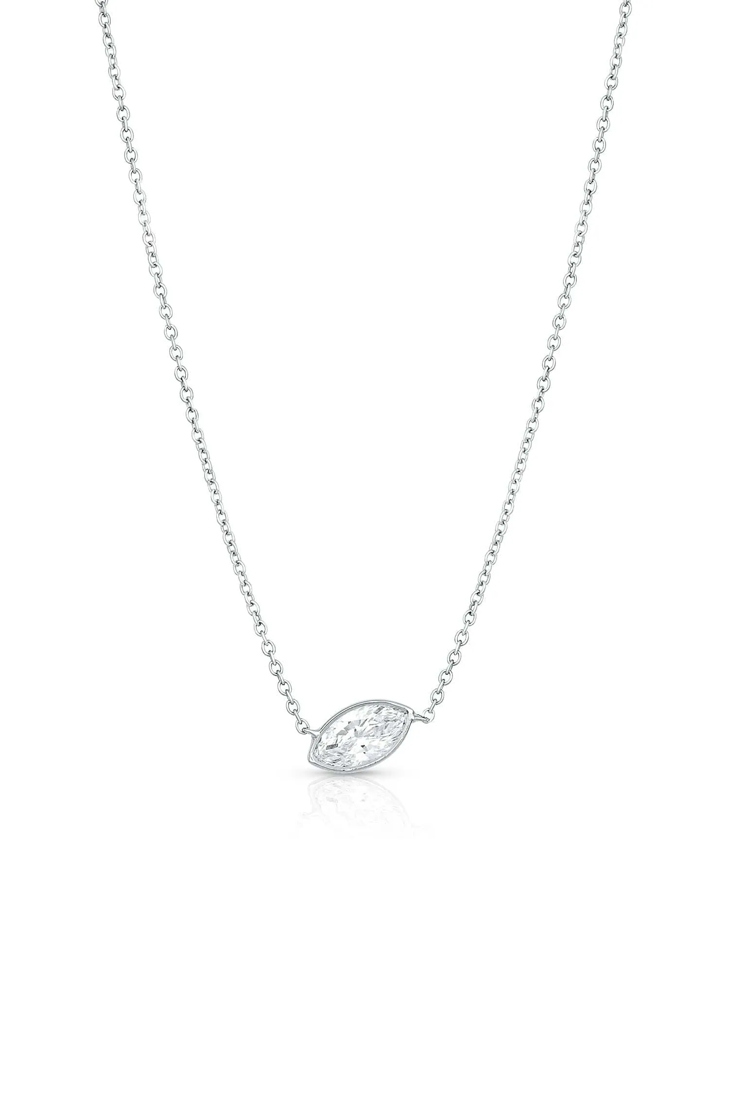 Rivière PLATINUM SOLITAIRE MARQUISE NECKLACE