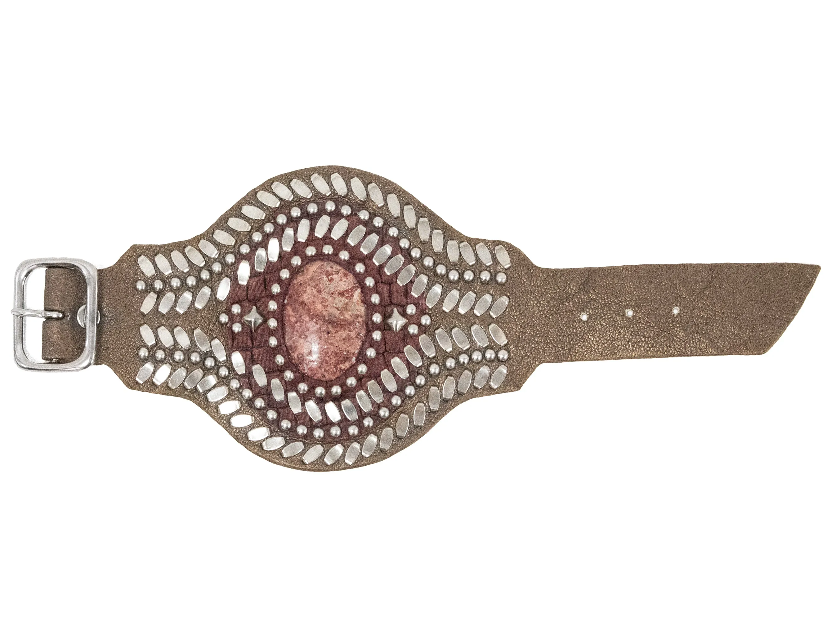 Rocal Semi-precious Red Obsidian Stone Cuff