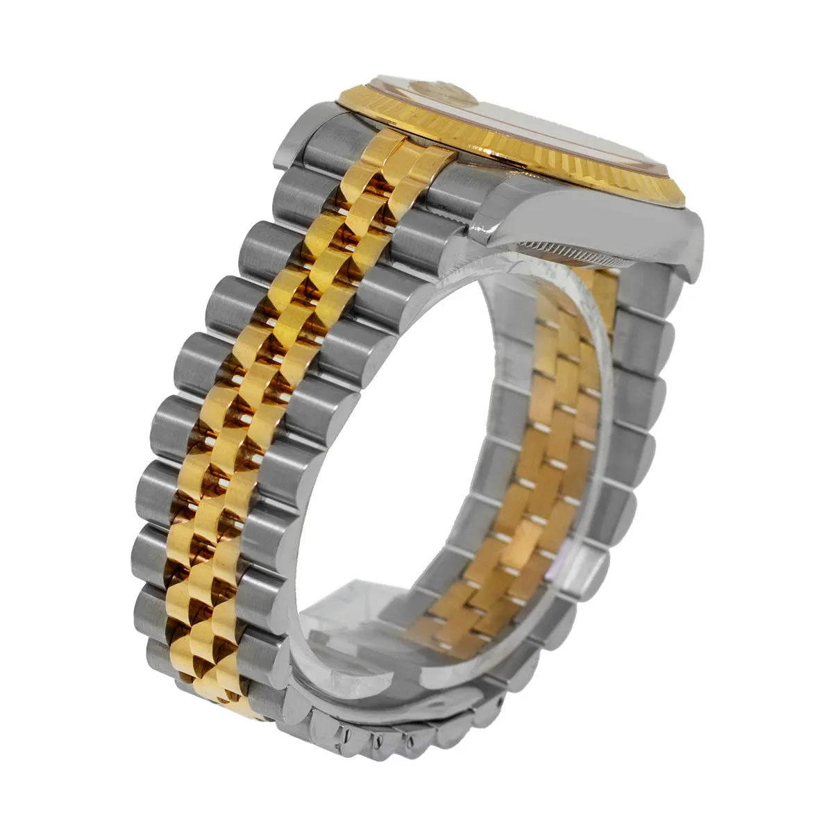 Rolex Datejust 36mm Yellow Gold & Steel Champagne Jubilee Diamond Dial Fluted Bezel 116233
