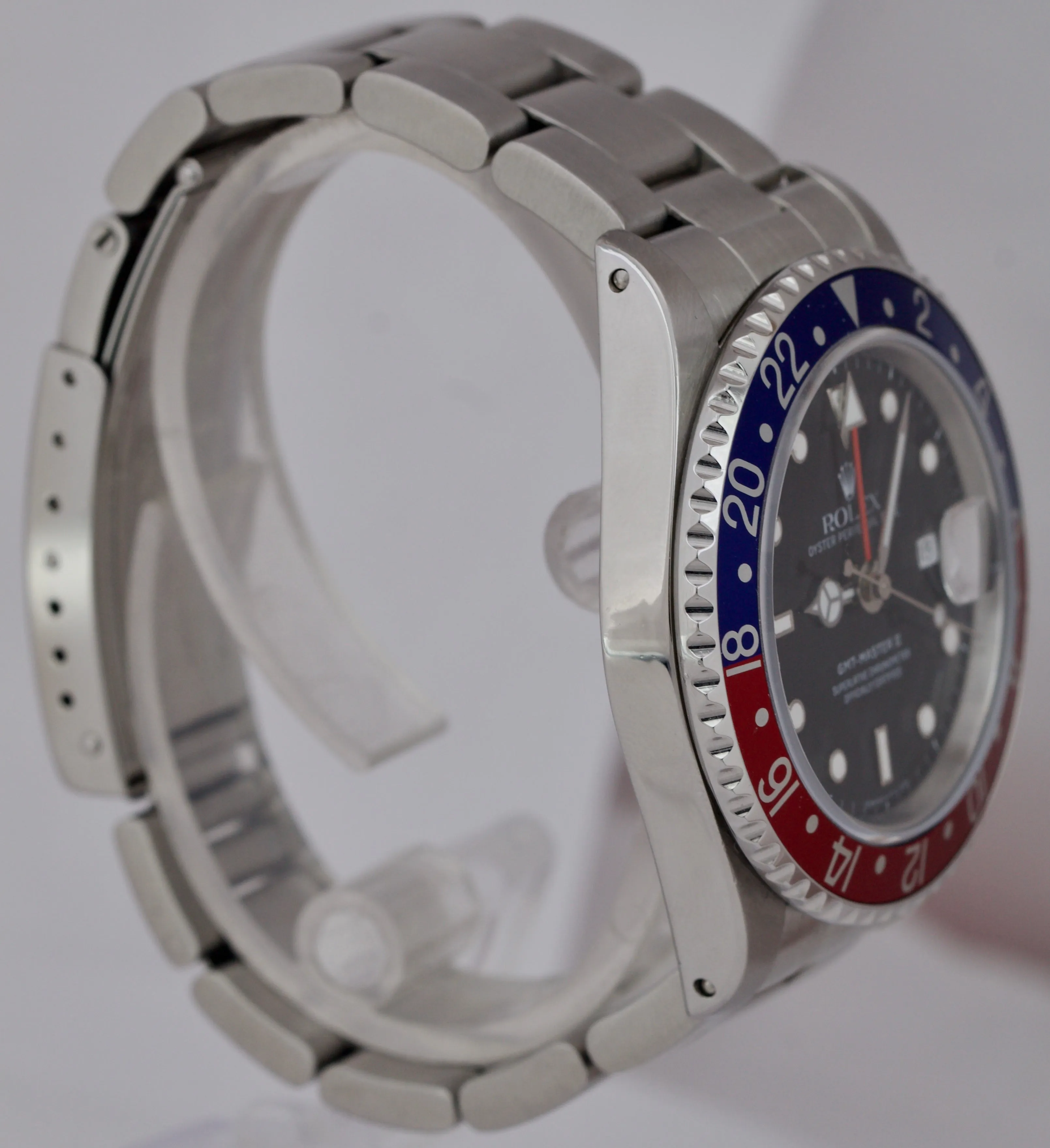 Rolex GMT-Master II 40mm PEPSI Stainless Steel Black Automatic Watch 16710 B