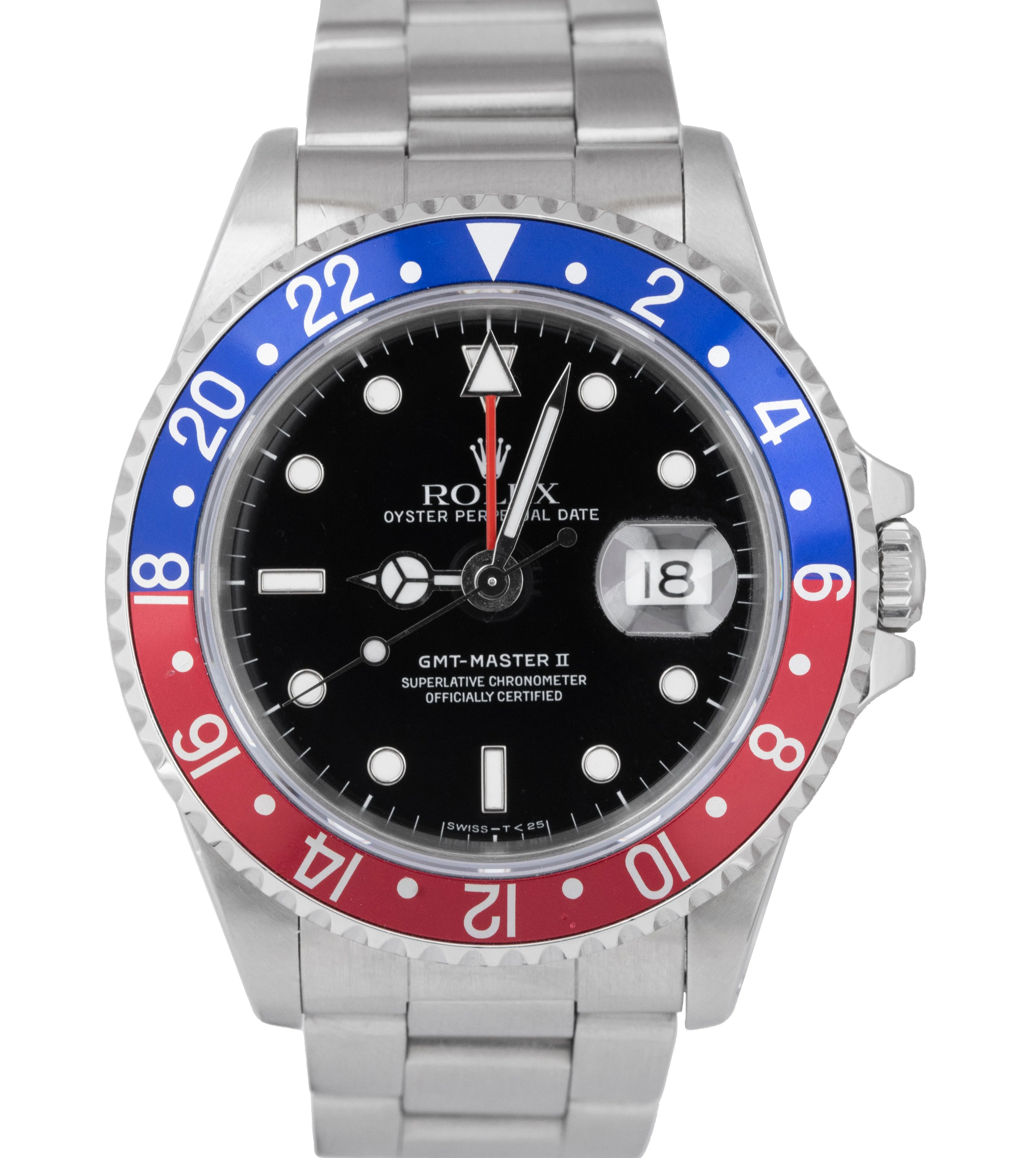 Rolex GMT-Master II 40mm PEPSI Stainless Steel Black Automatic Watch 16710 B