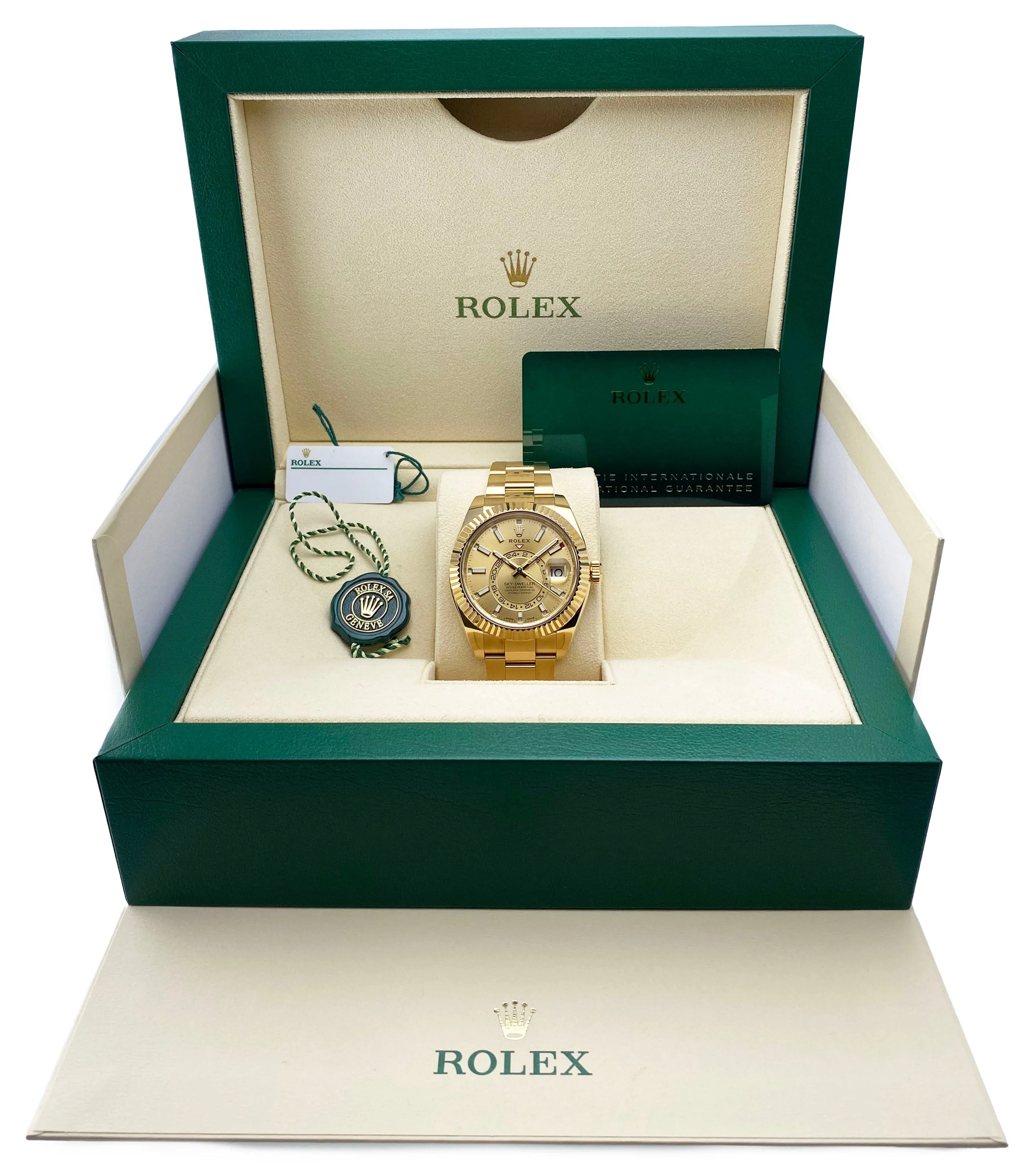 Rolex Sky-Dweller 326938 Champagne Dial Mens Watch Box Papers