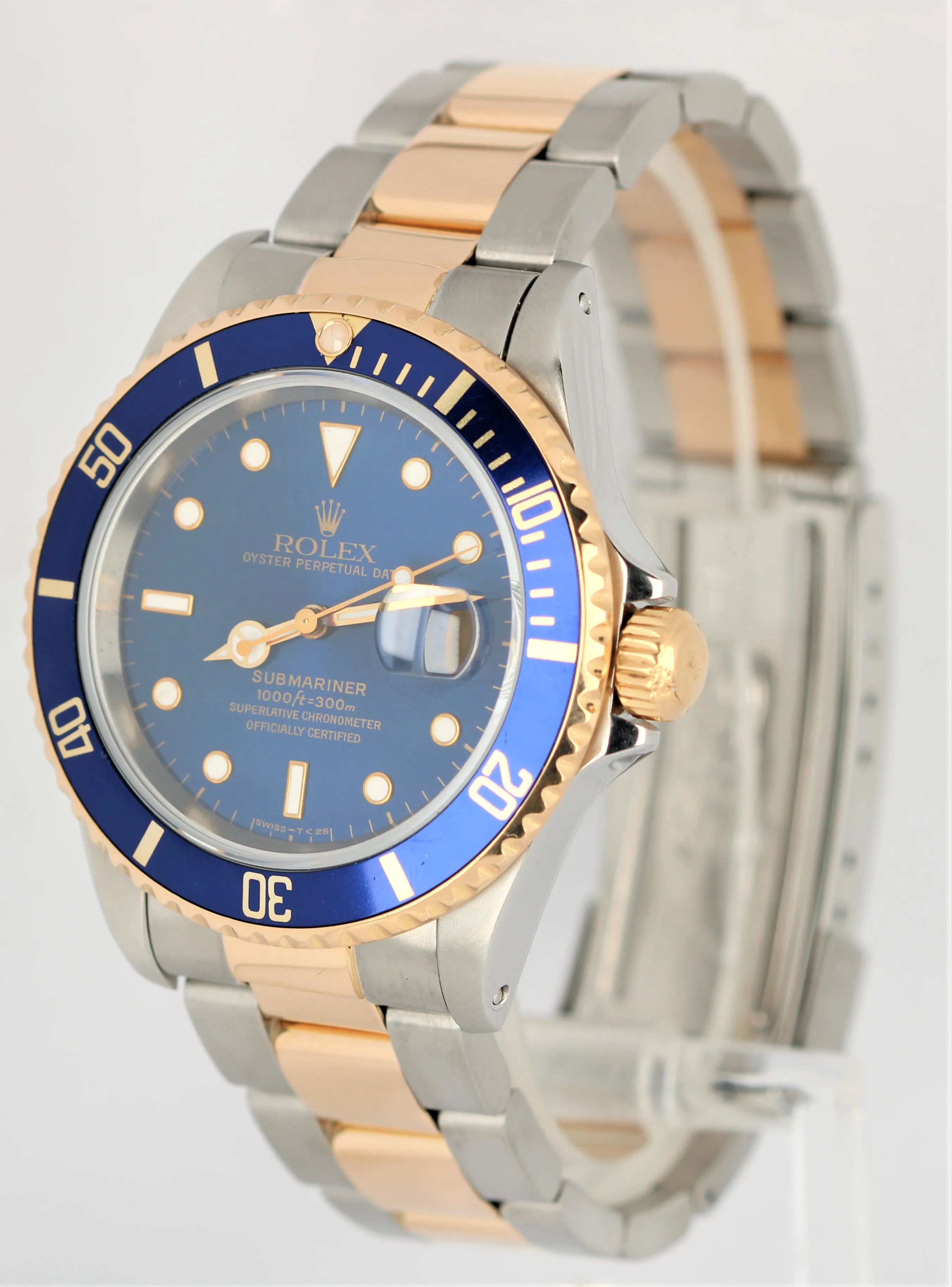 Rolex Submariner Two-Tone Yellow Gold Stainless Blue Dial 40mm 16613 LB Watch