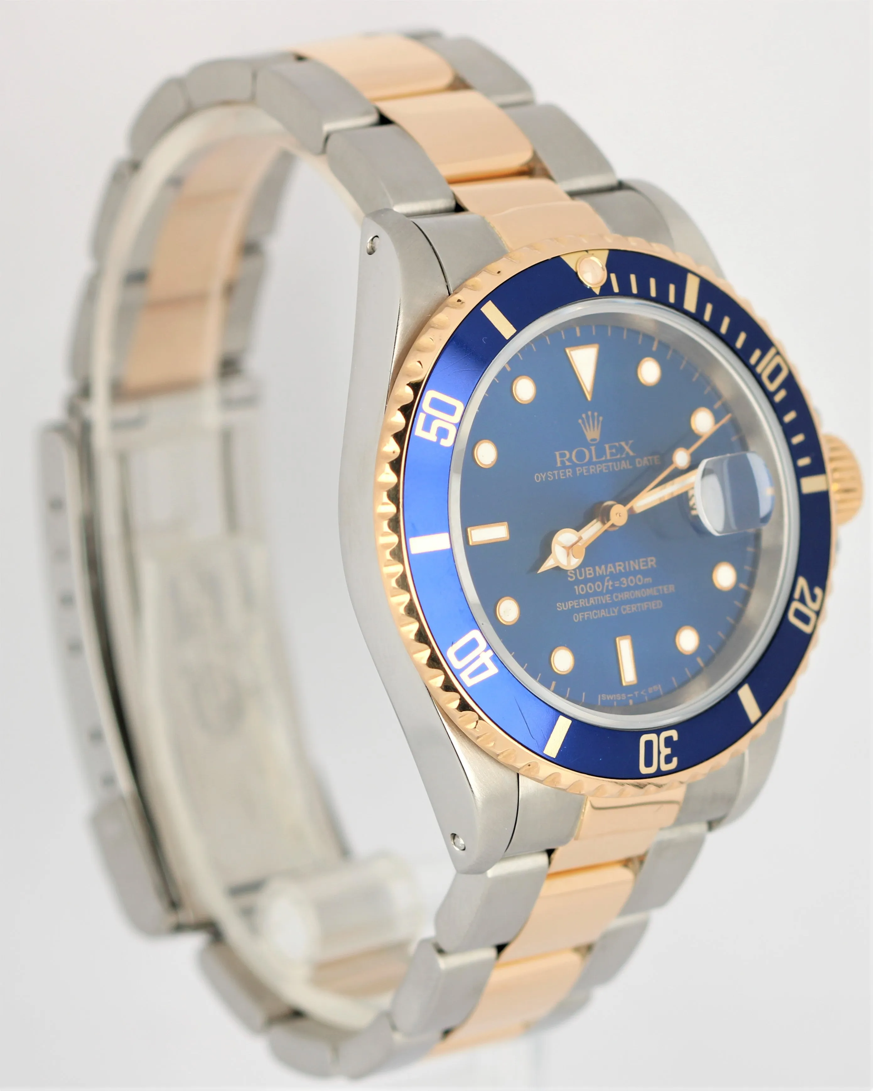 Rolex Submariner Two-Tone Yellow Gold Stainless Blue Dial 40mm 16613 LB Watch