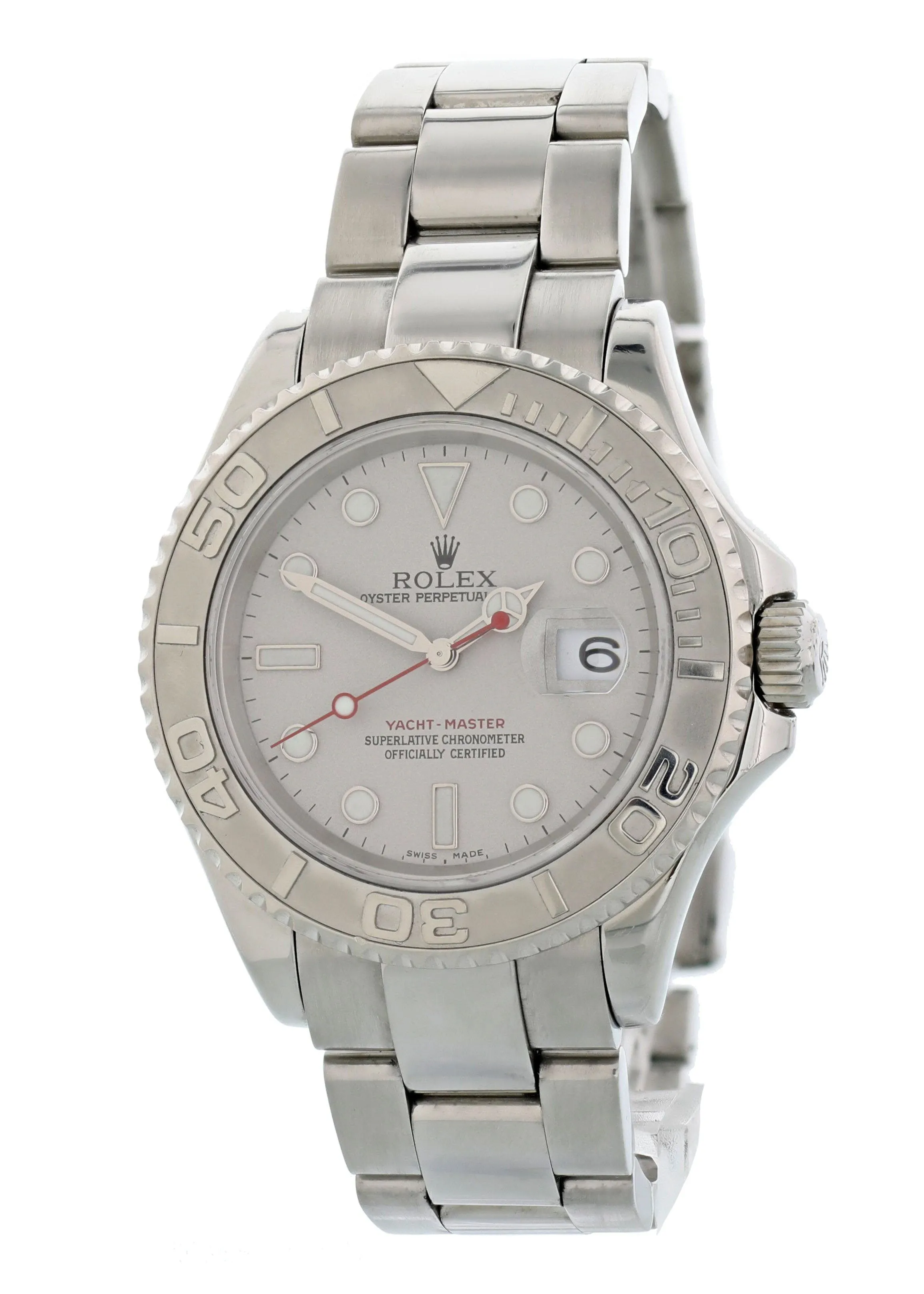 Rolex Yacht-Master 16622 Platinum Bezel Mens Watch With Papers