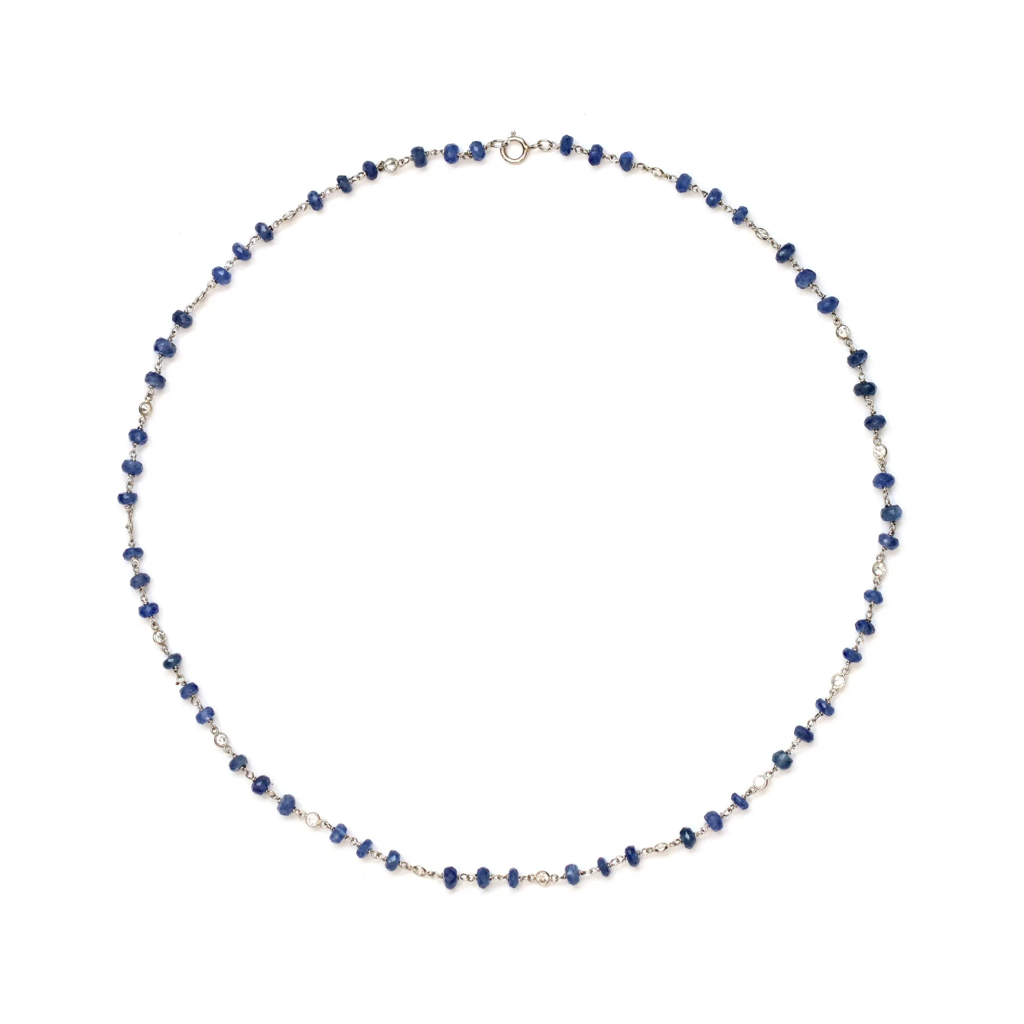 Rosaria Varra Sapphire & Diamond Necklace in Platinum