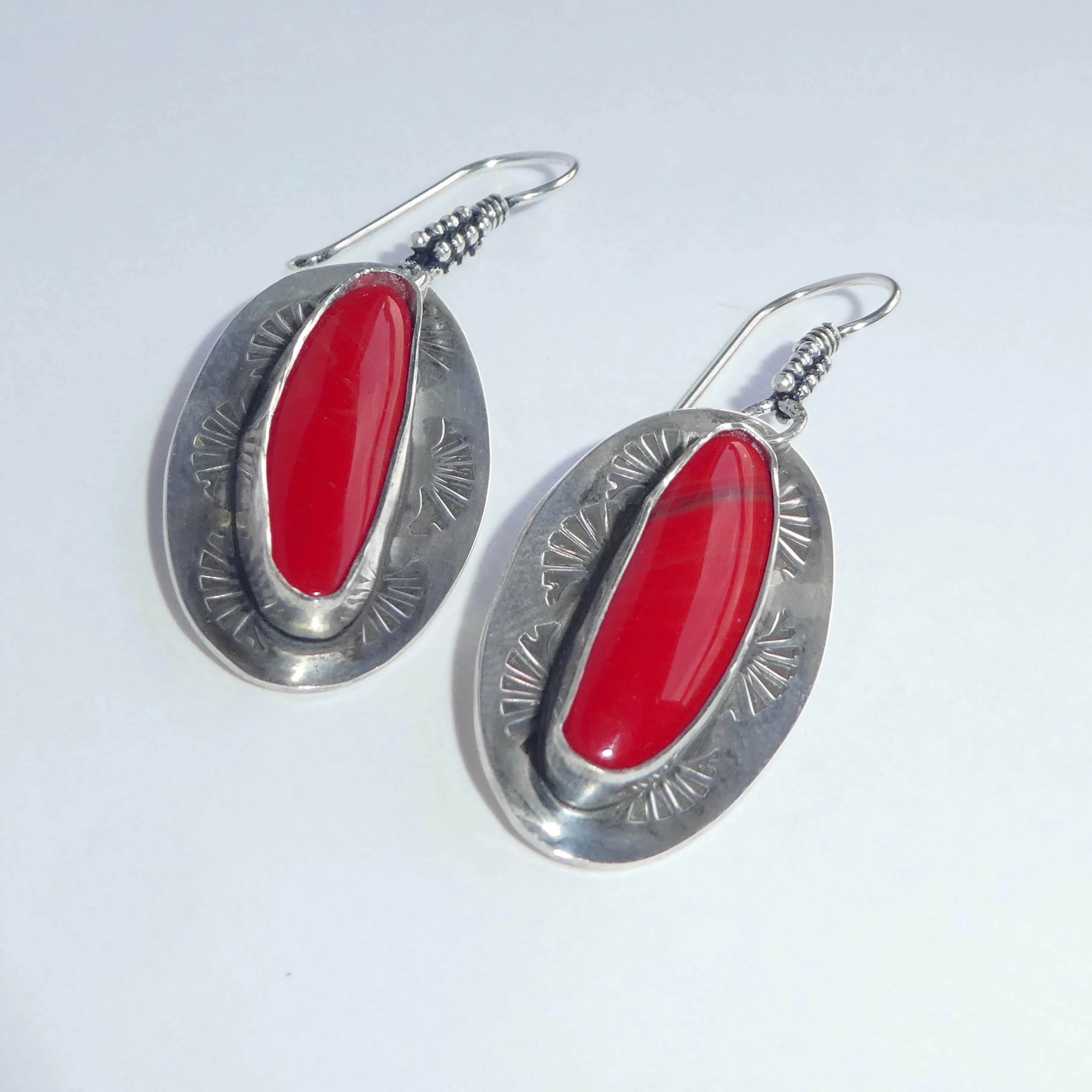 Rosarita Sterling Silver Stamped Dangle Earrings