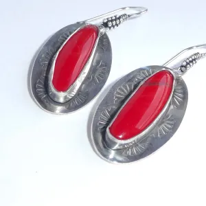 Rosarita Sterling Silver Stamped Dangle Earrings