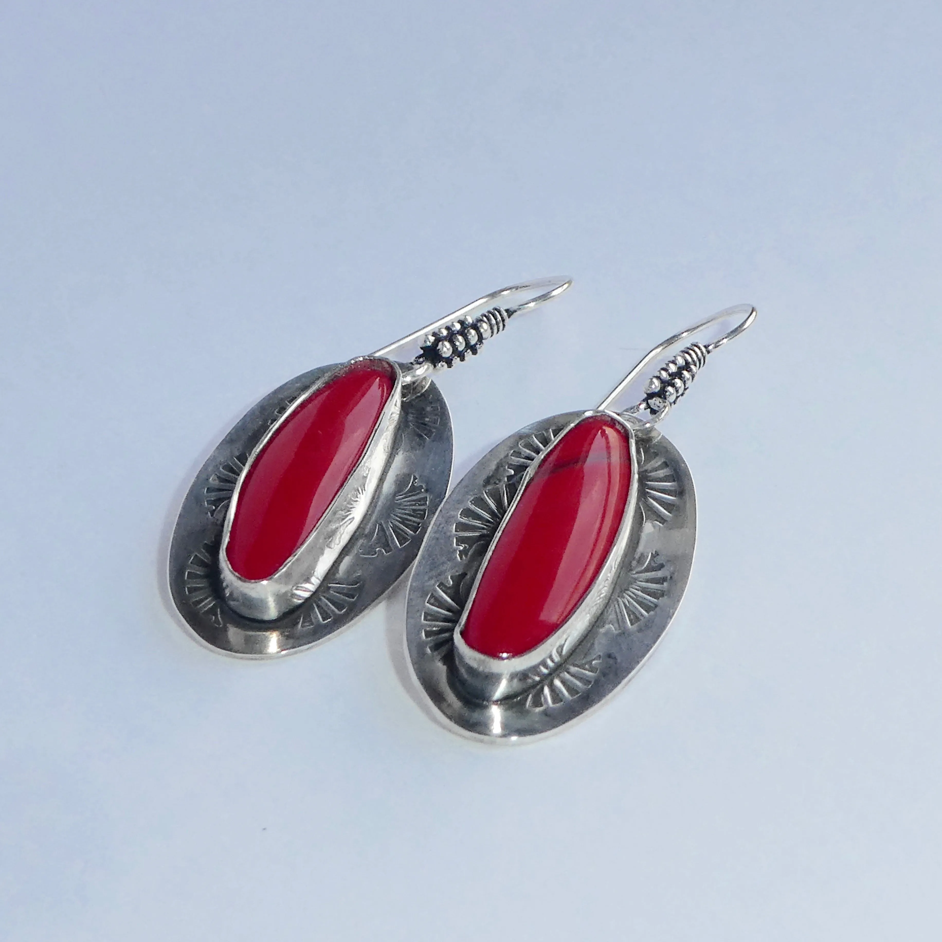 Rosarita Sterling Silver Stamped Dangle Earrings