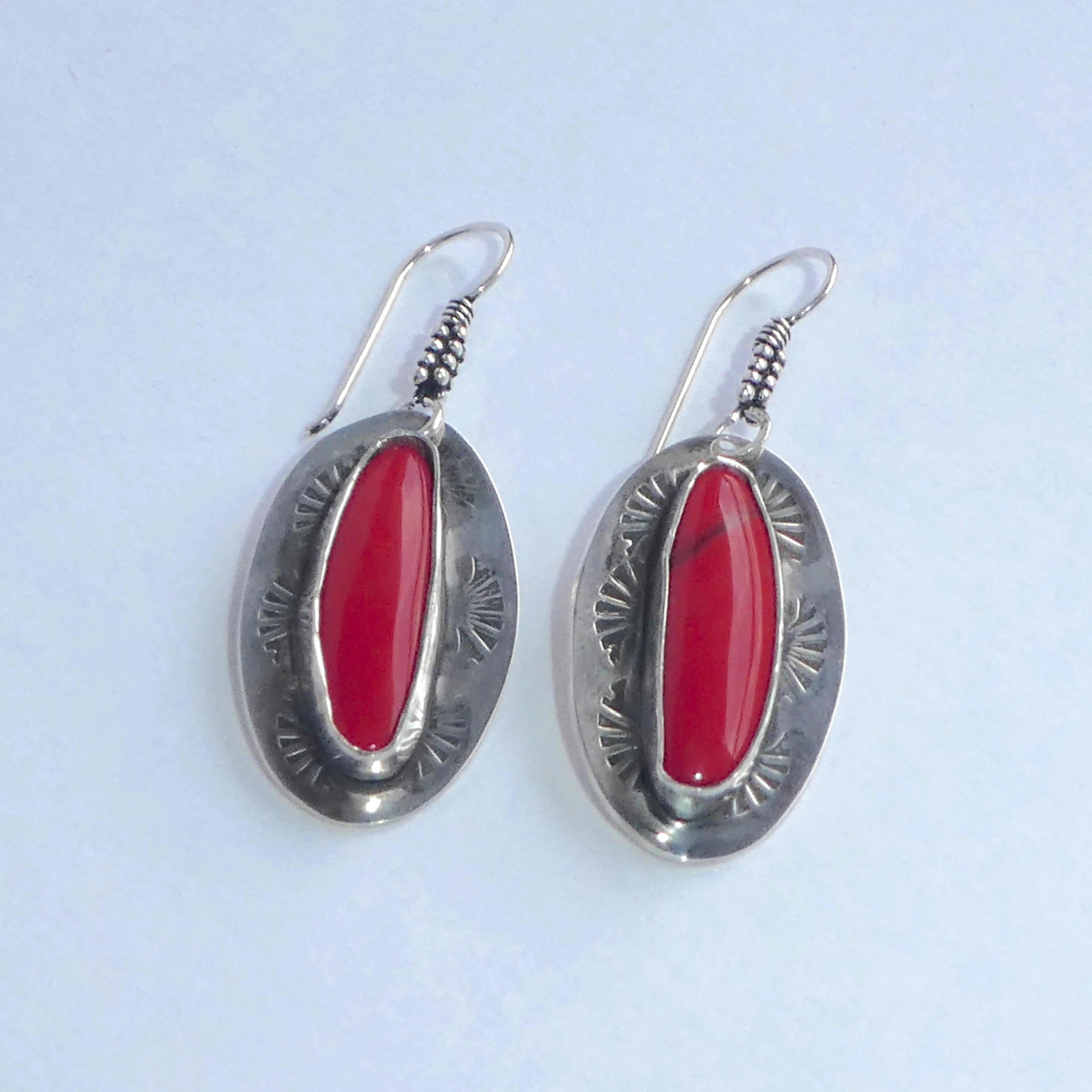Rosarita Sterling Silver Stamped Dangle Earrings
