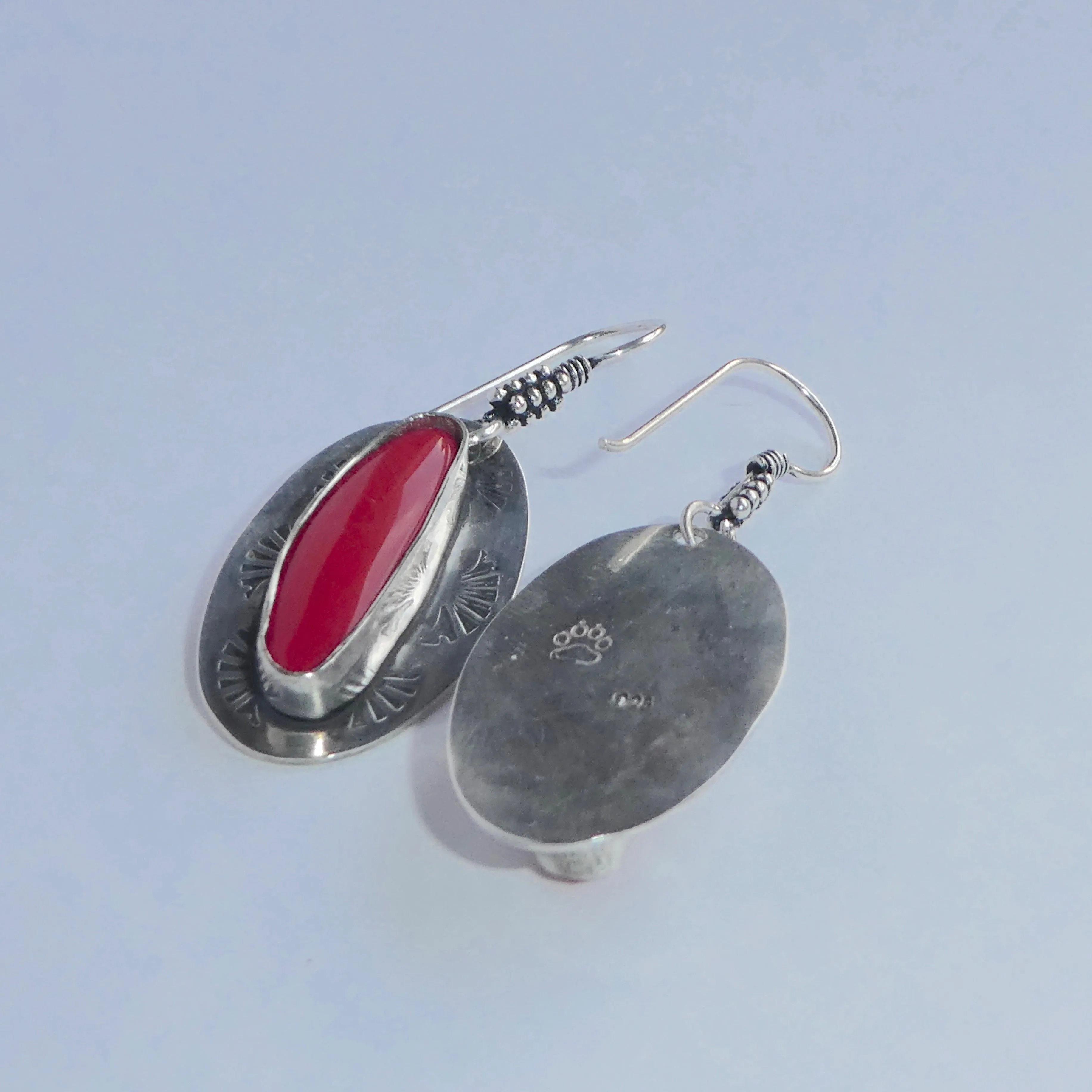 Rosarita Sterling Silver Stamped Dangle Earrings