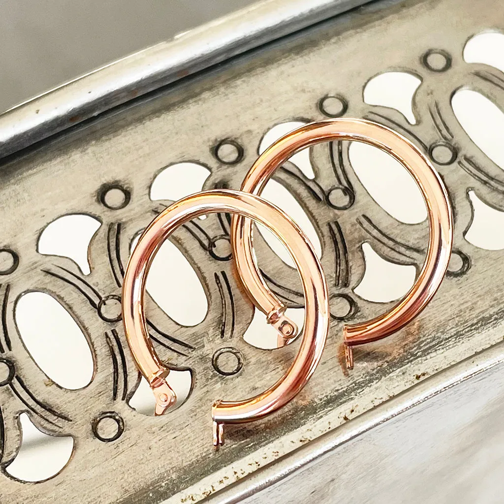 Rose Gold Tube 20mm Hoops