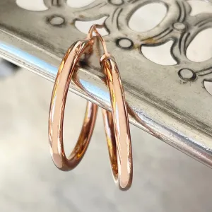 Rose Gold Tube 20mm Hoops