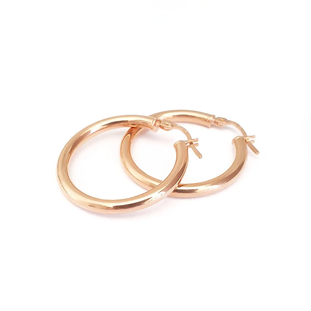 Rose Gold Tube 20mm Hoops