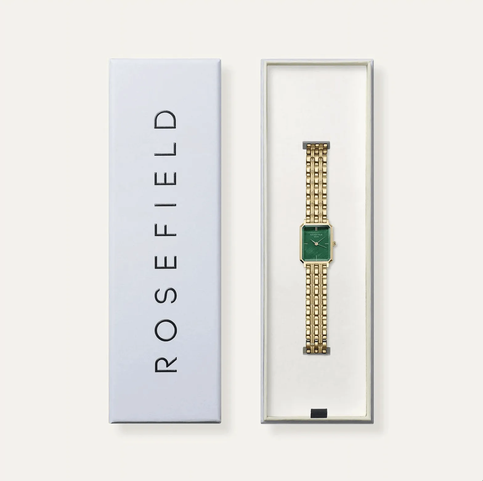 ROSEFIELD The Octagon XS Emerald - Gold Strap