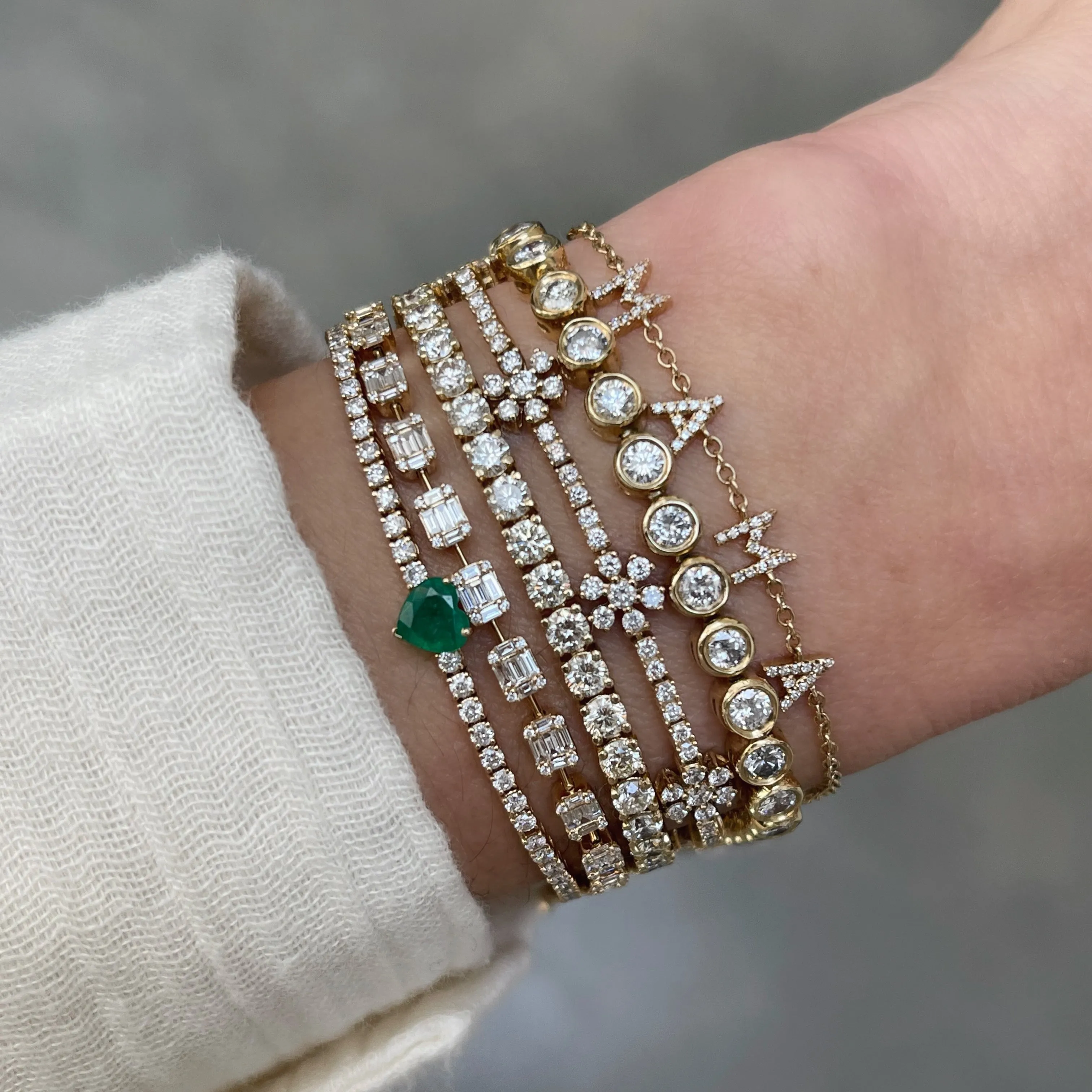 Round Diamond Bezel Tennis Bracelet