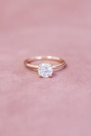 Round Moissanite Solitaire Engagement Ring
