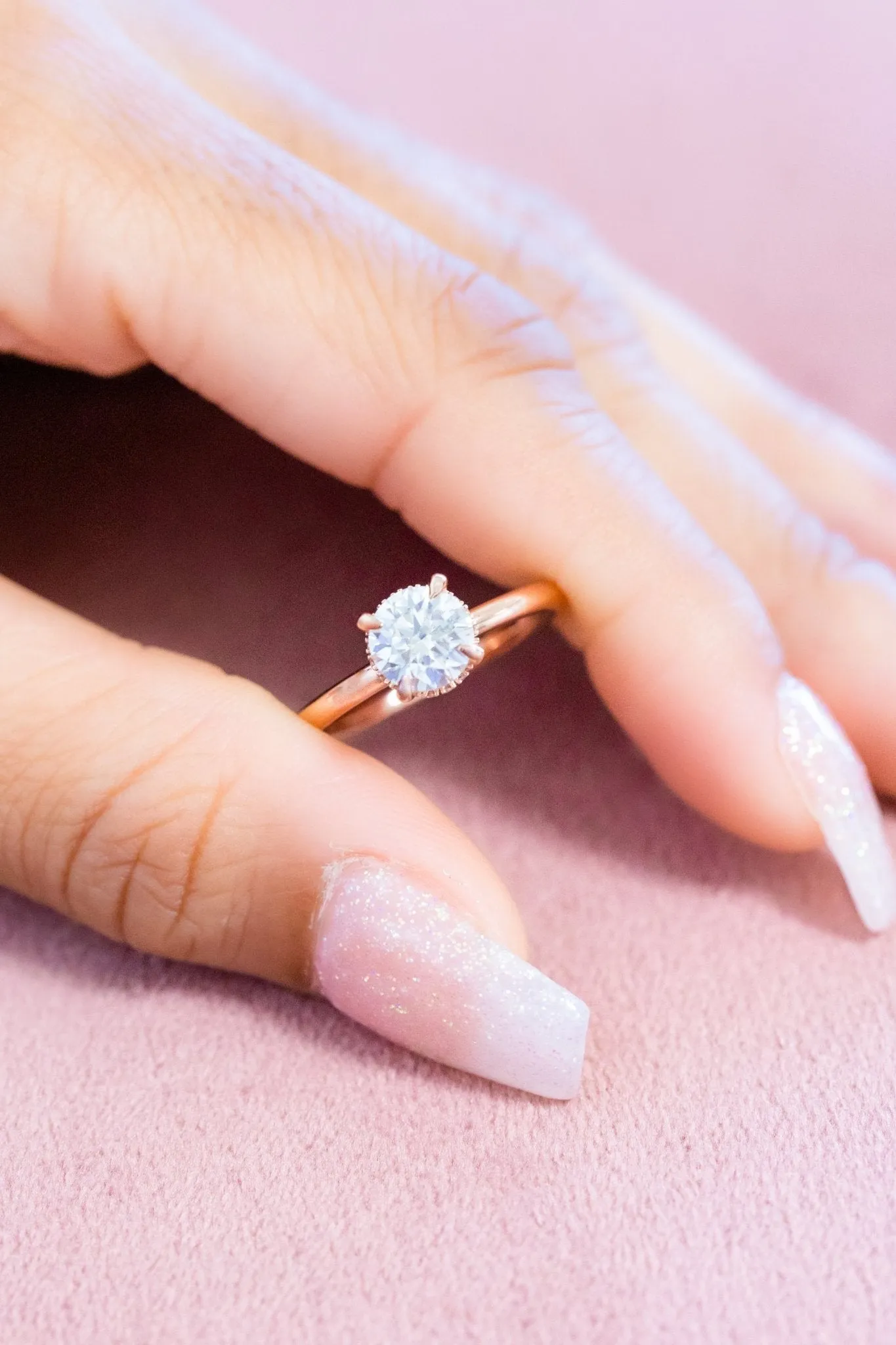 Round Moissanite Solitaire Engagement Ring
