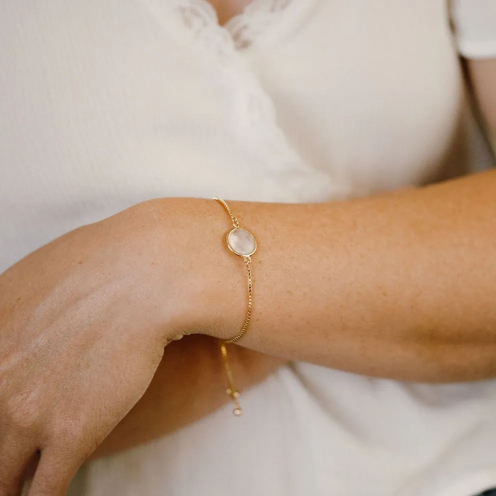 Round Mother of Pearl Adjustable Bracelet
