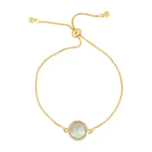 Round Mother of Pearl Adjustable Bracelet