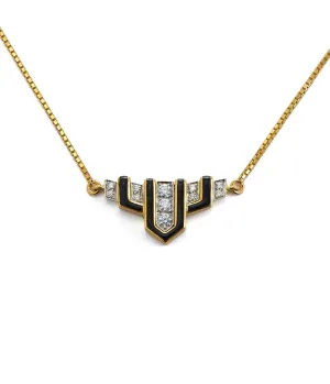 Scape Necklace, Black Enamel