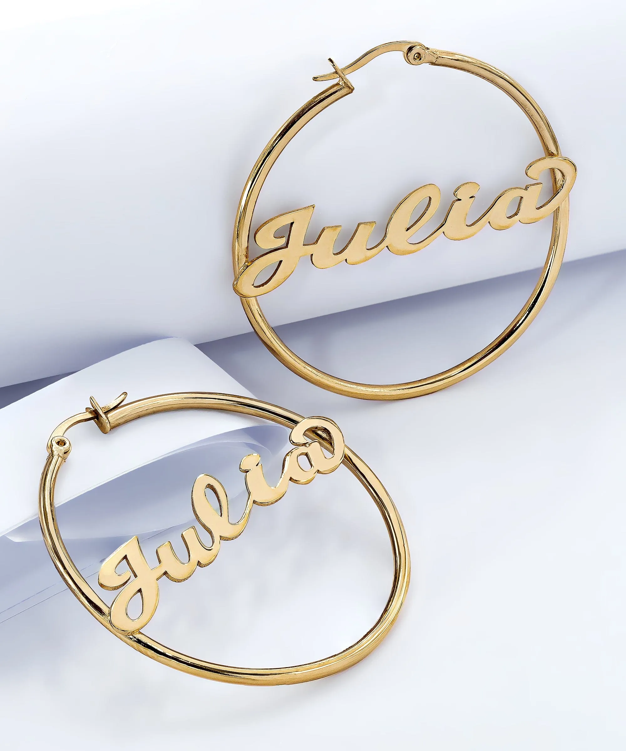 Script Name Hoop Earrings