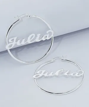 Script Name Hoop Earrings