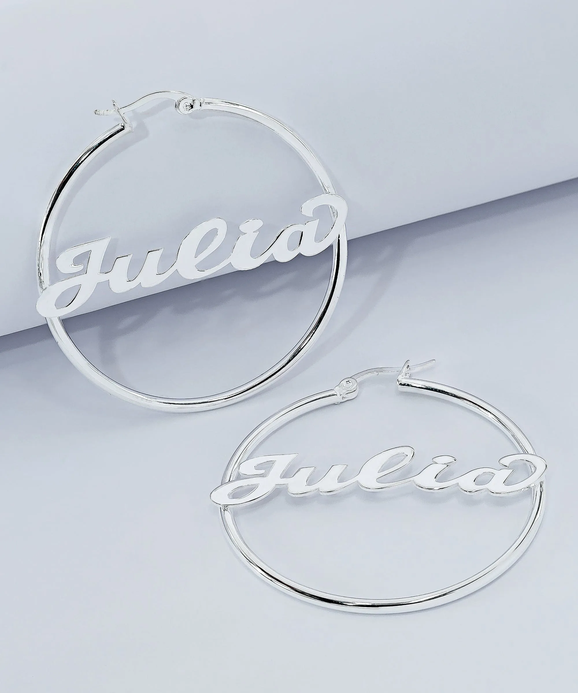 Script Name Hoop Earrings