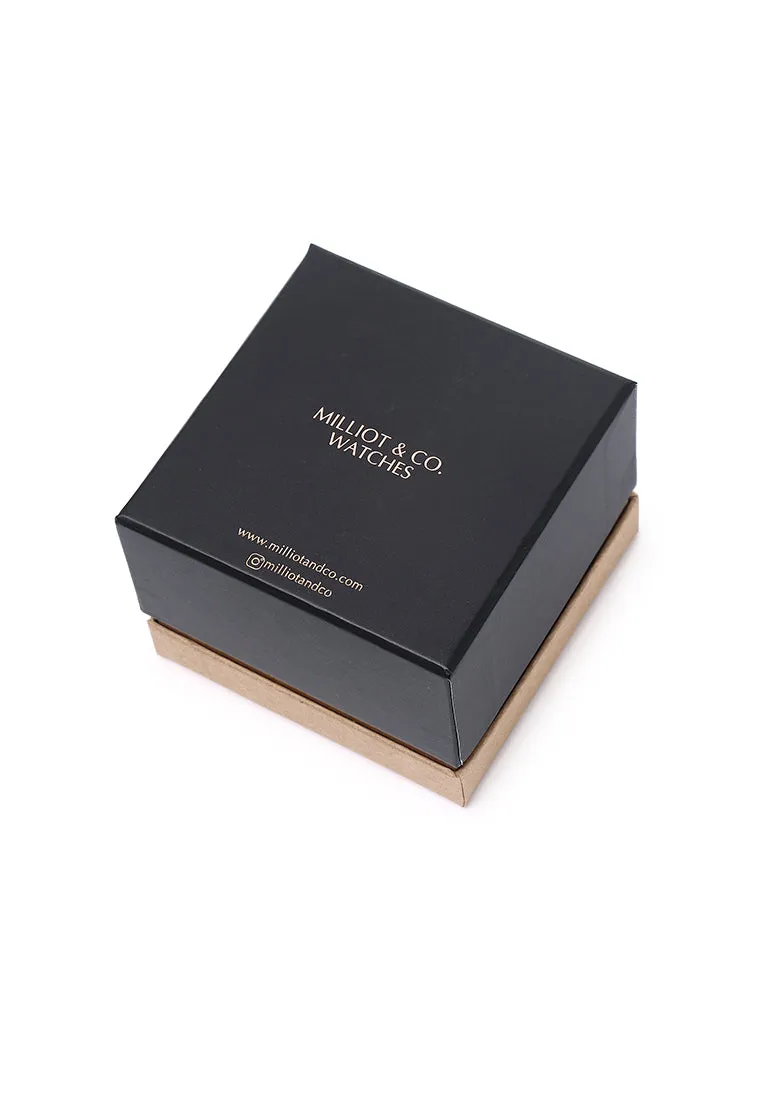 Sean Silver  Leather  Watch (Chocolate)