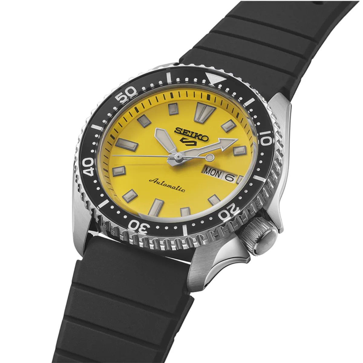 Seiko SRPL87K1: Modern Automatic Sports Watch in Yellow