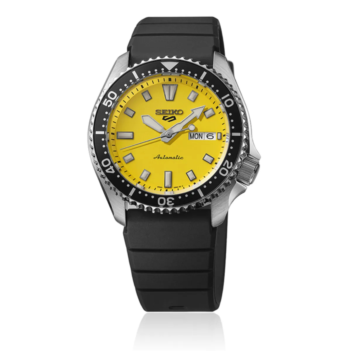 Seiko SRPL87K1: Modern Automatic Sports Watch in Yellow