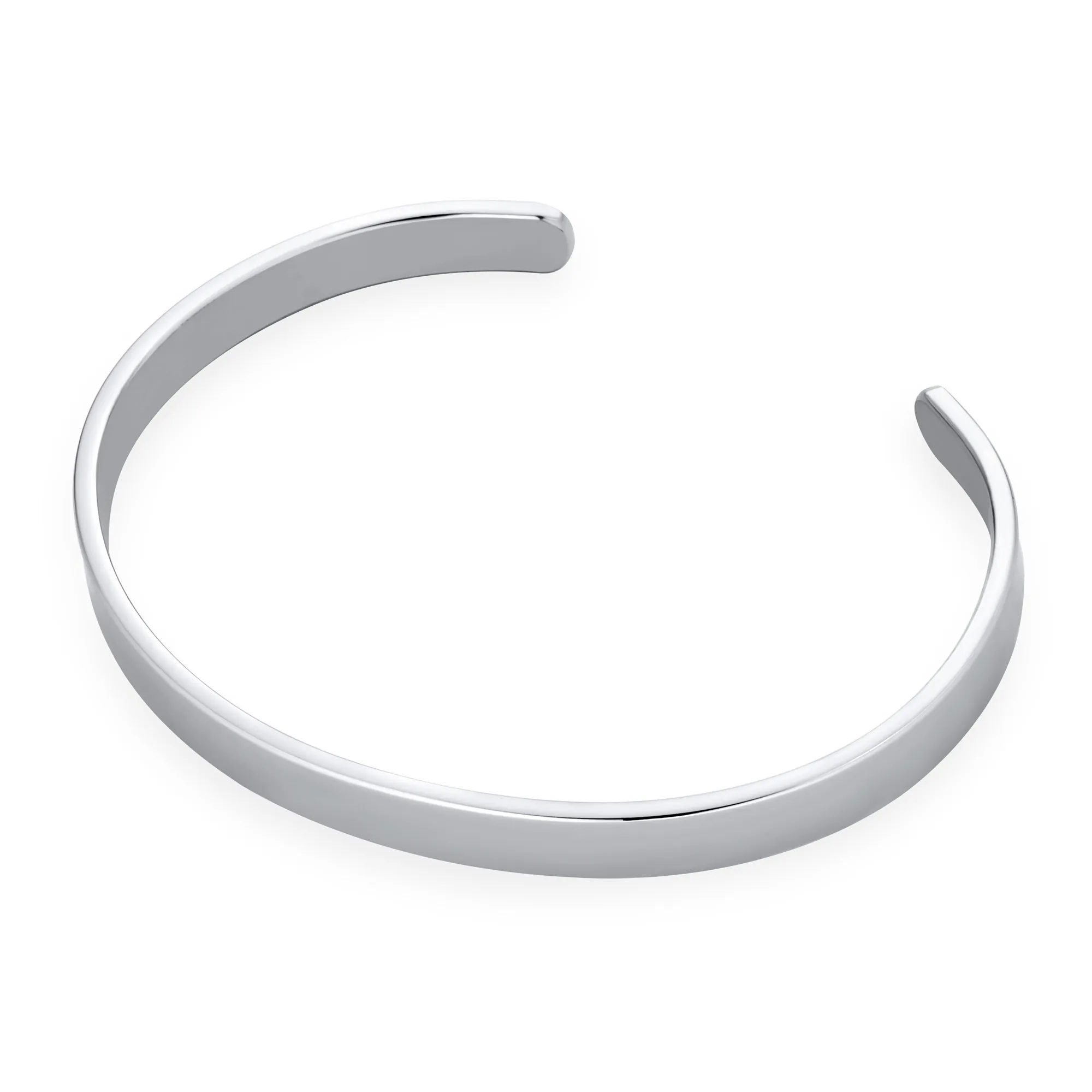 Set of 2 Black Plated Stainless Steel Cuff Bracelet Slender Stackable Bangle