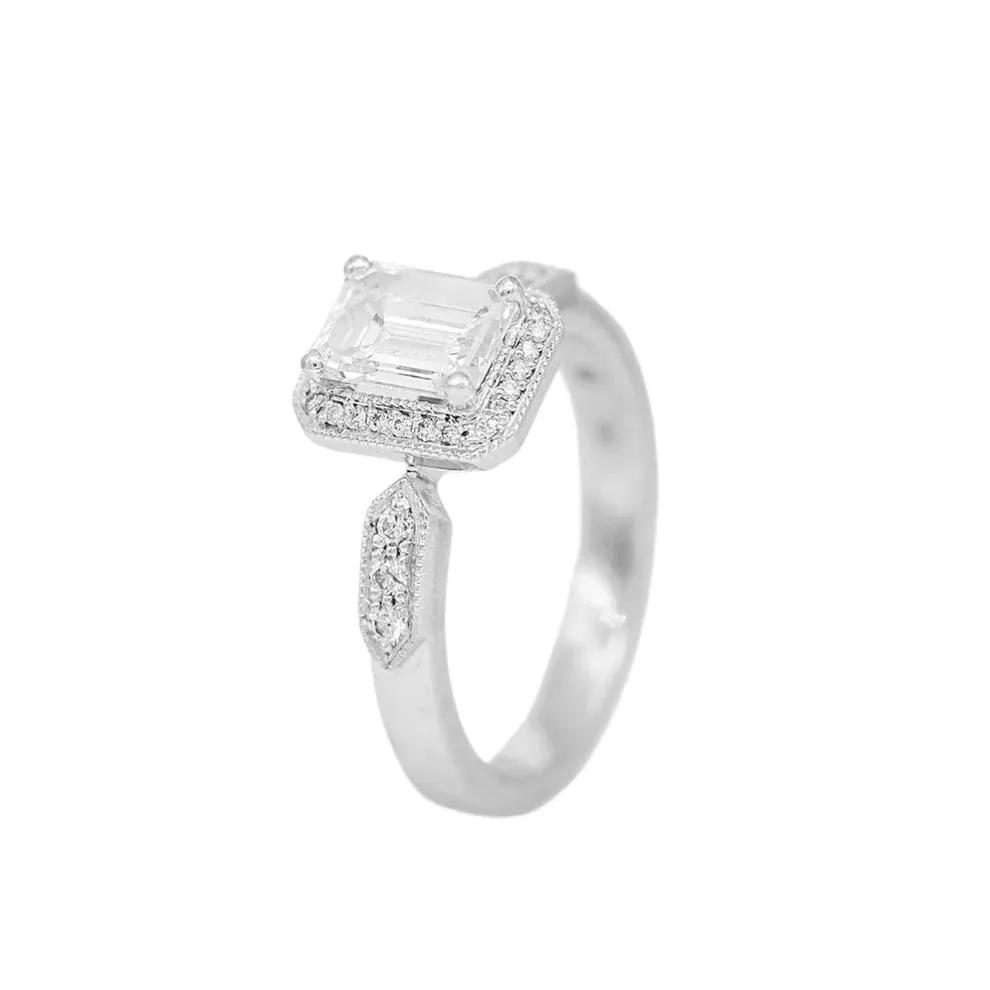 Sethi Couture Deco White Diamond Ring