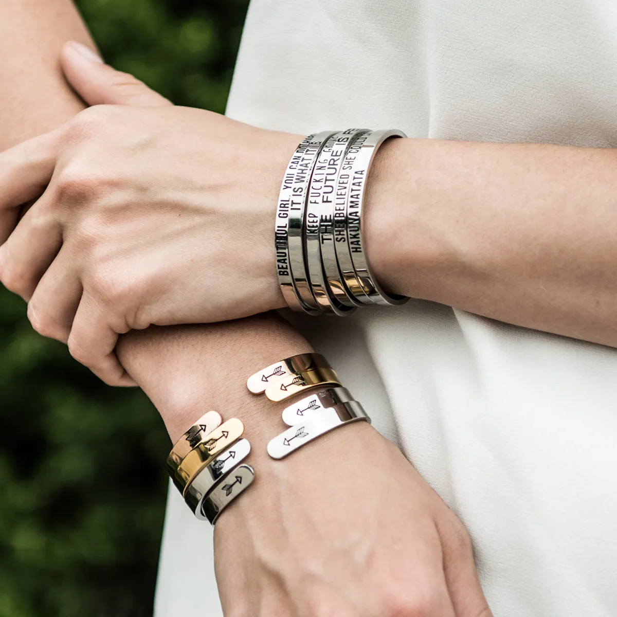 She Stood in the Storm Wide Hidden Message Cuff Bracelets