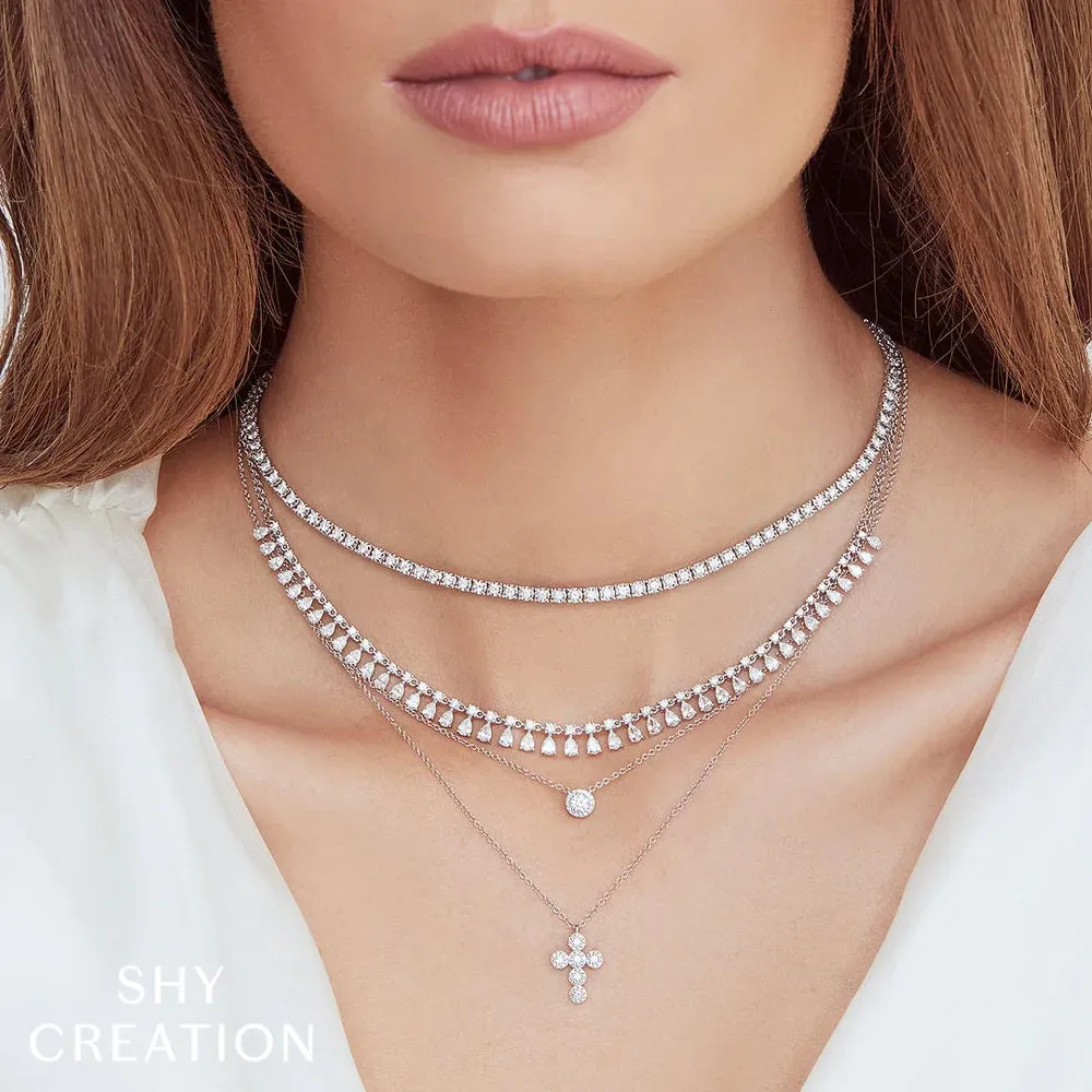 Shy Creation Diamond 2.49ctw Tennis Necklace