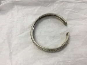 Silver Cuff Bracelet with Braid Design