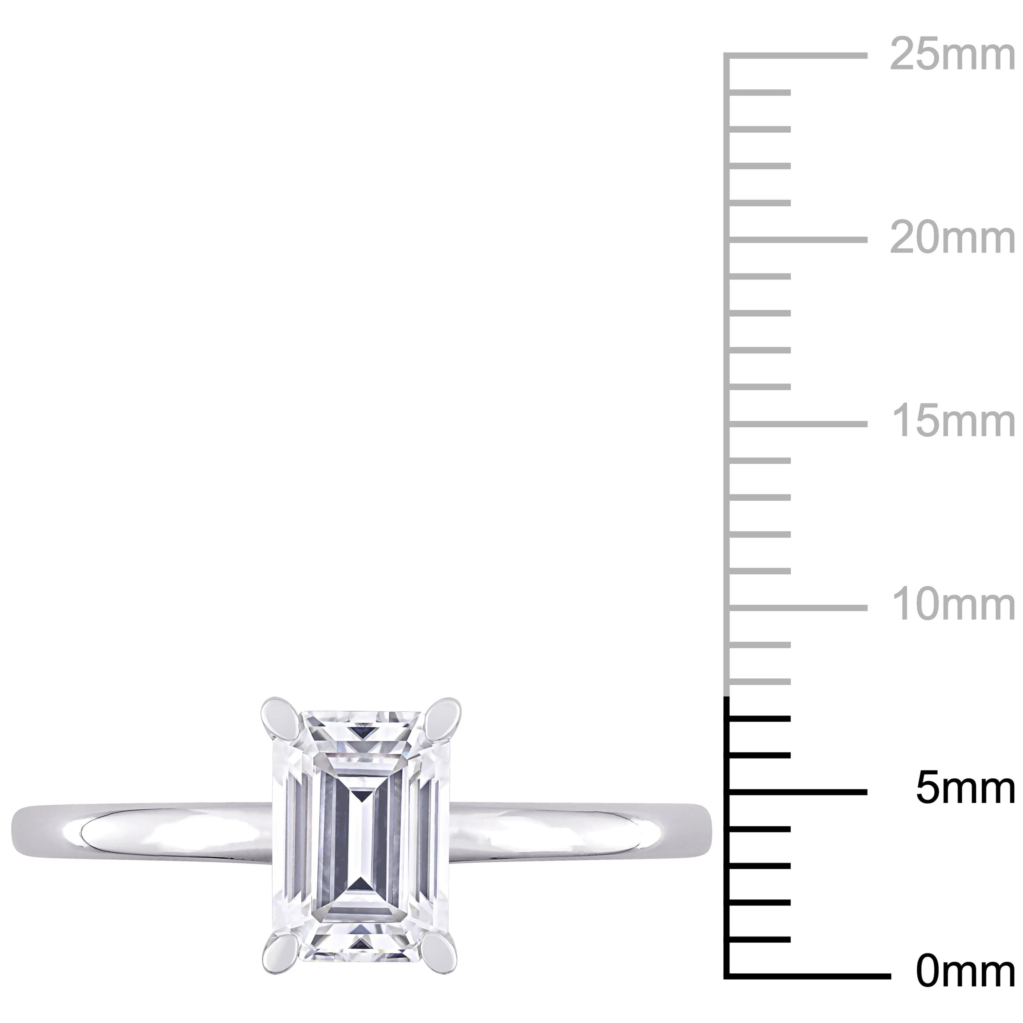 Silver Moissanite Octagon Cut Wedding Ring