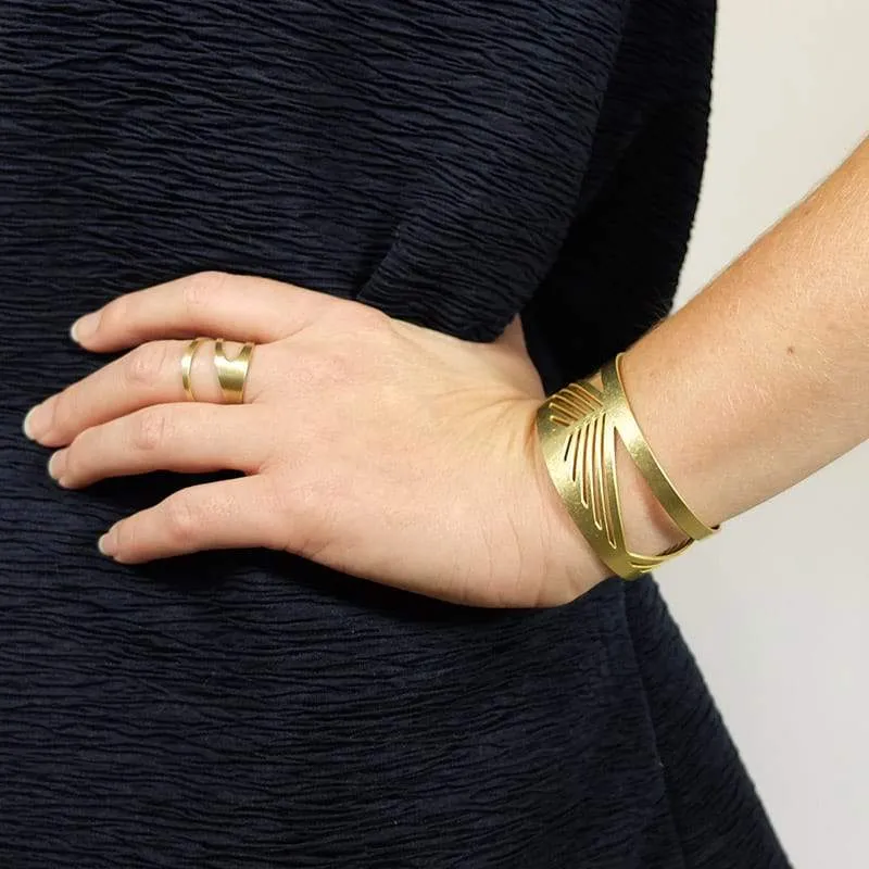 Silver plated Tilikum Crossing Cuff Bracelet