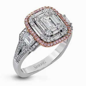 Simon G. 18k Two Tone Gold Diamond Engagement Ring