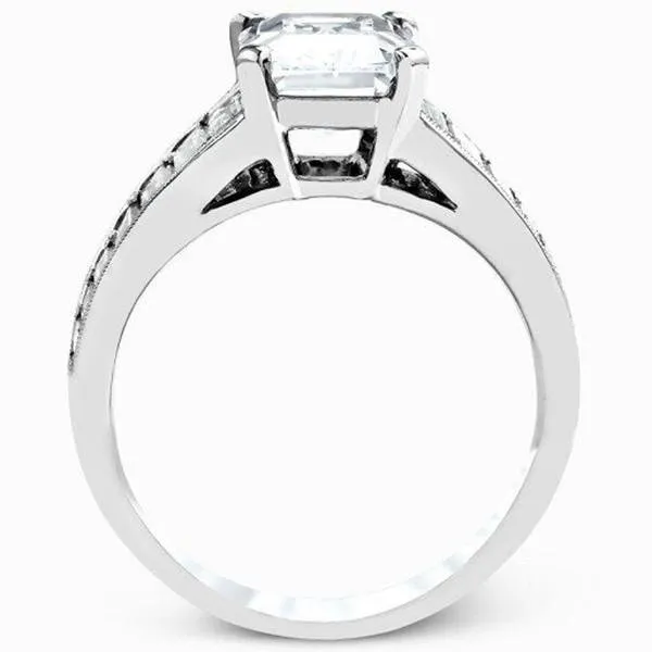 Simon G. Emerald Cut Diamond Baguette Engagement Ring