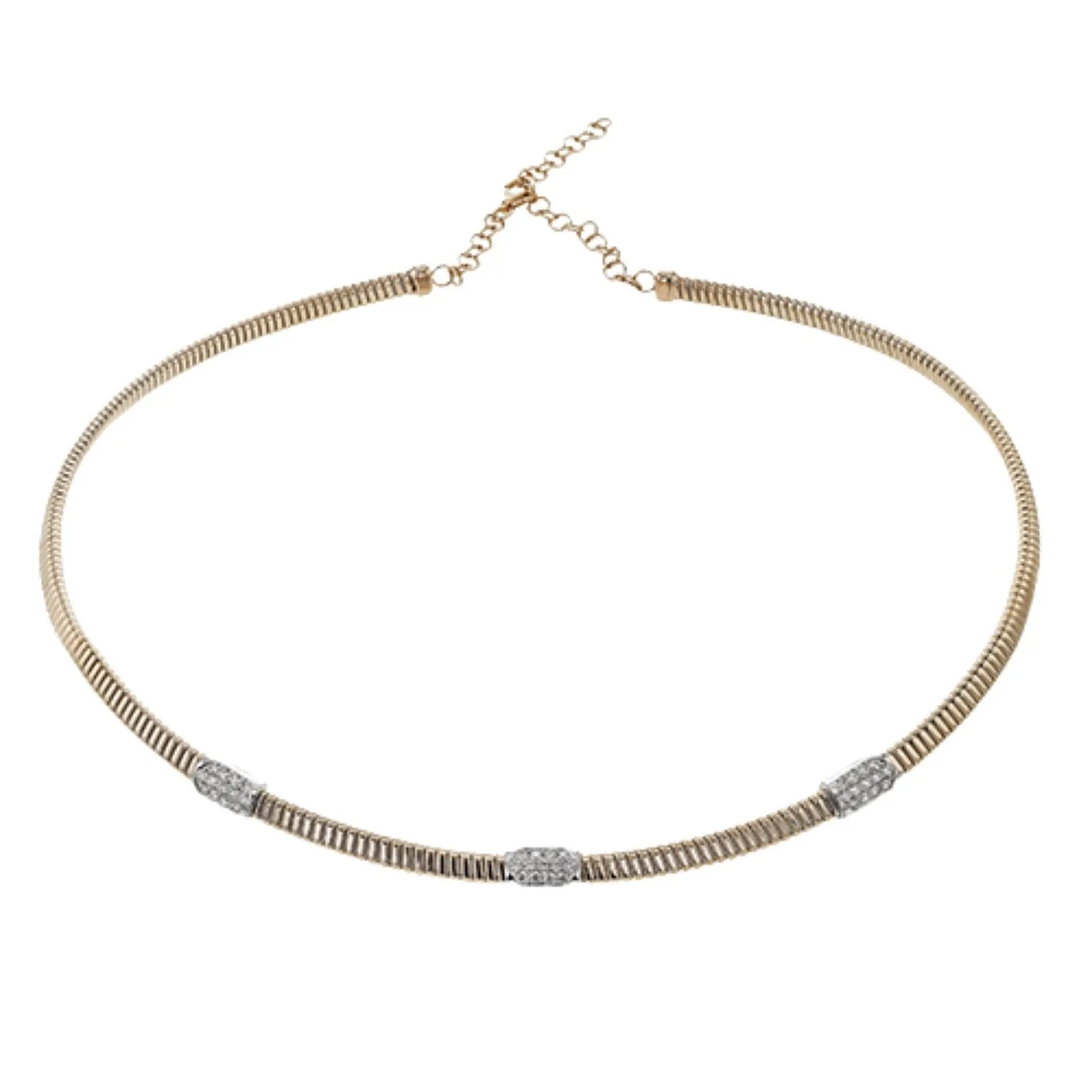 Simon G. Three Station Pave Diamond Choker Necklace